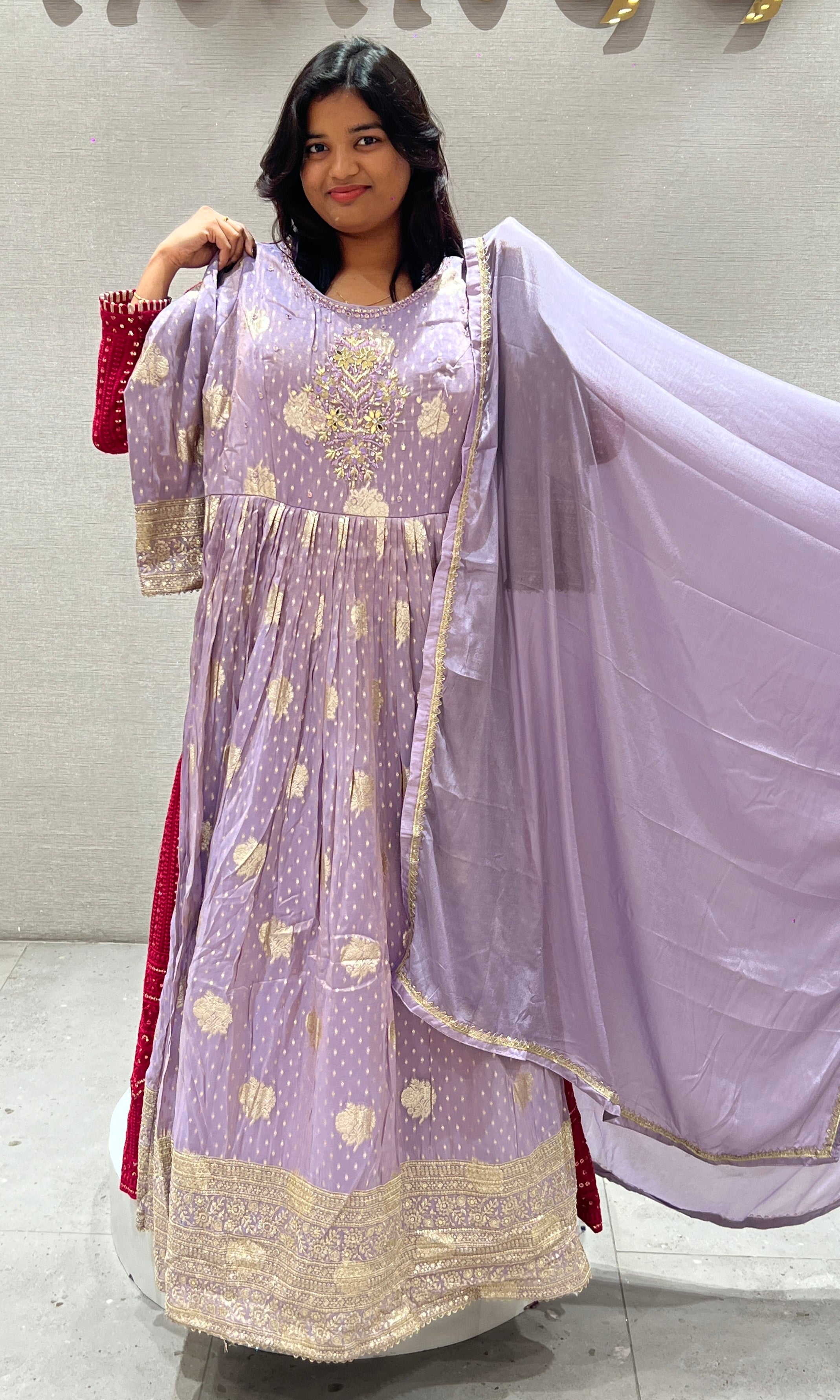 Lilac long anarkali