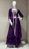 PURPLE EMBROIDERED JACKET STYLE PALAZZO