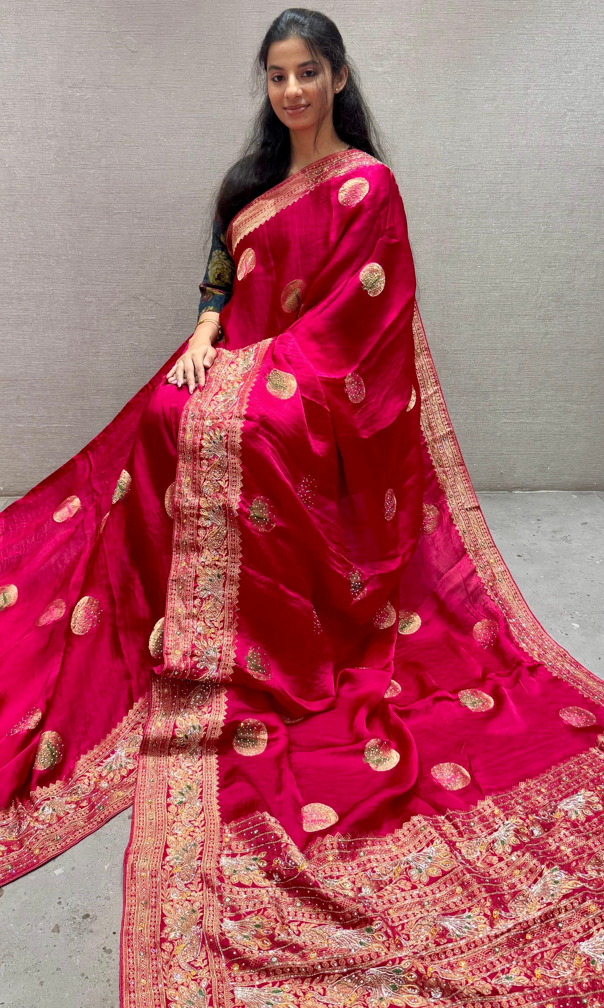 Pink saree