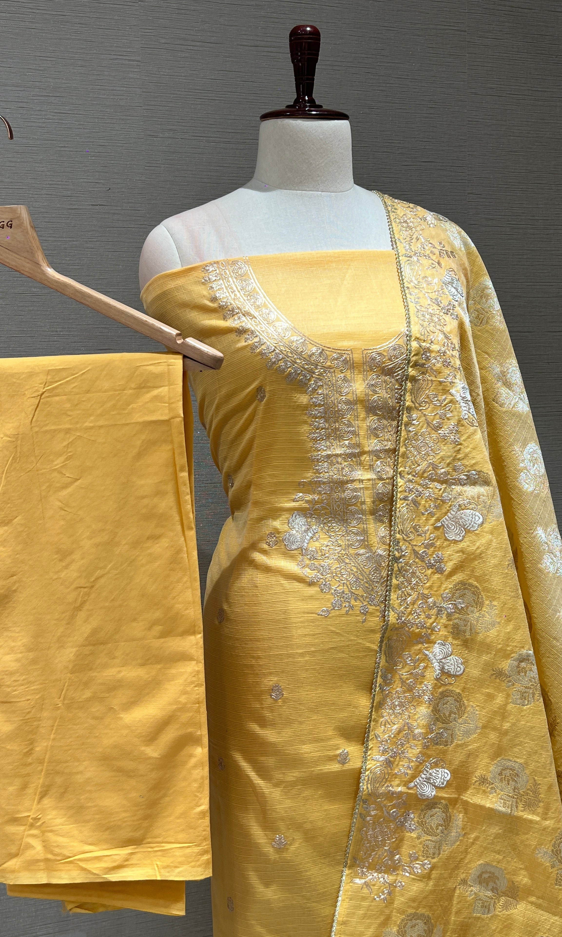 Light yellow dress material