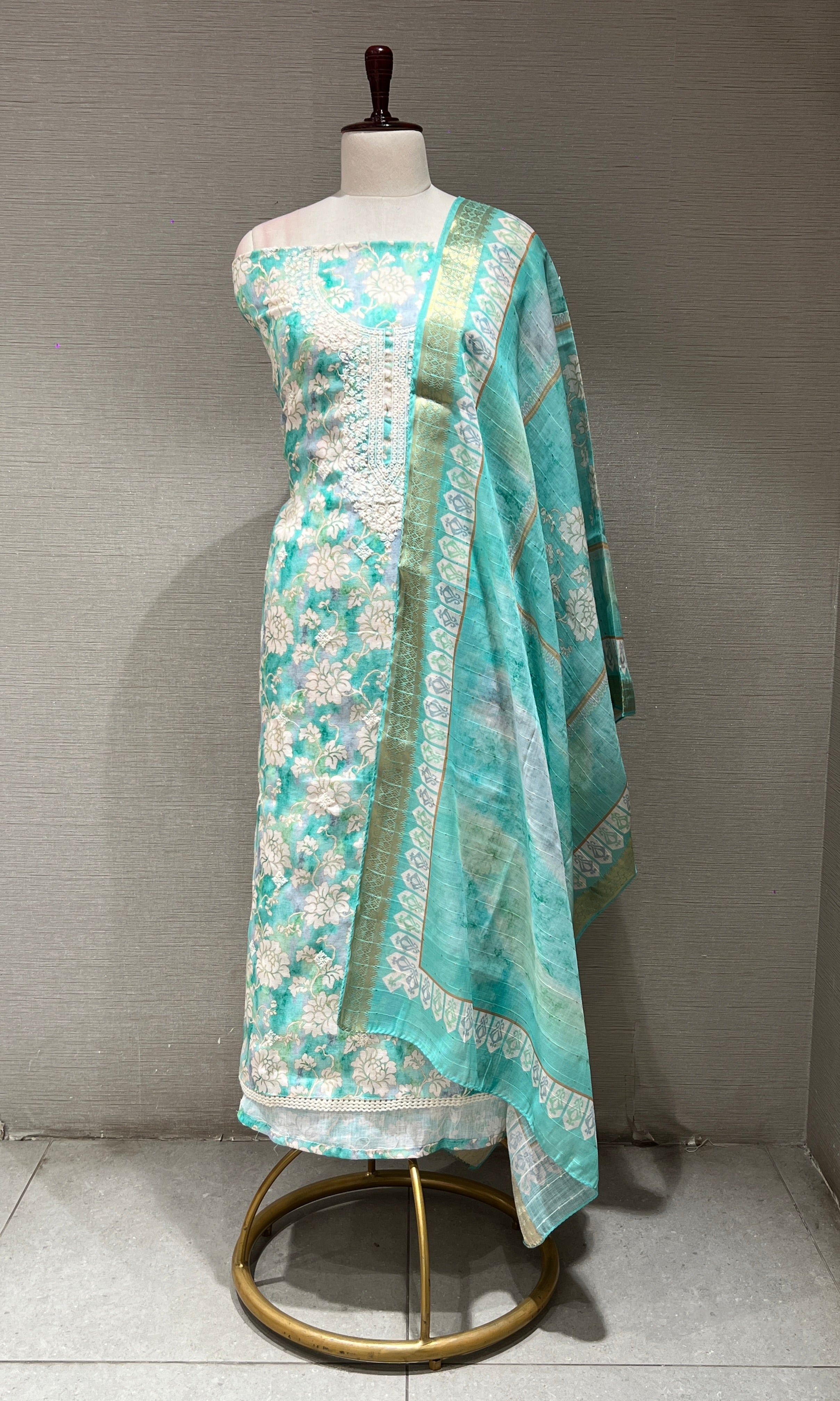 Sea Blue dress material