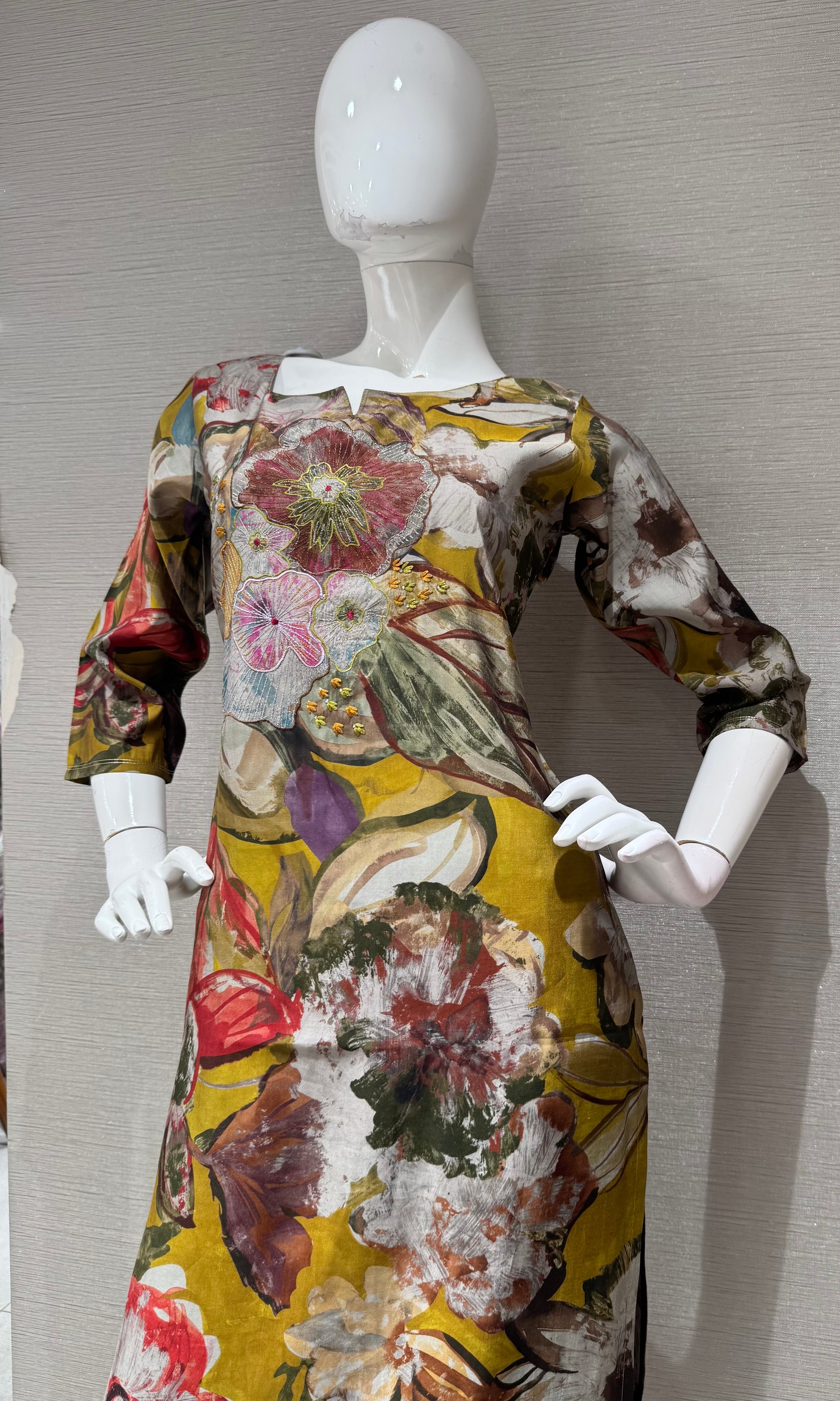 Multi Floral Print Tunic top and bottom