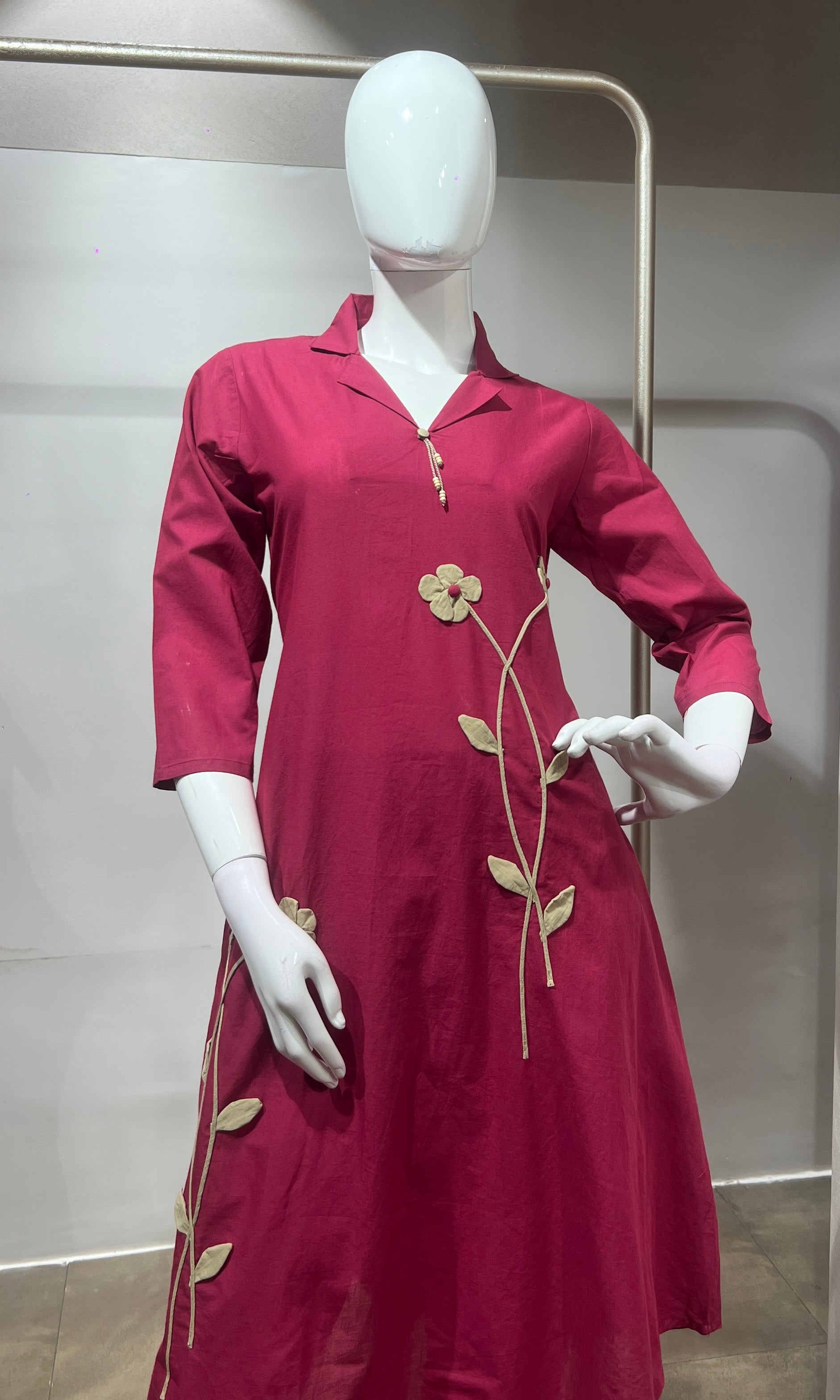 Deep Pink Cotton Silk Ethnic Cord Set
