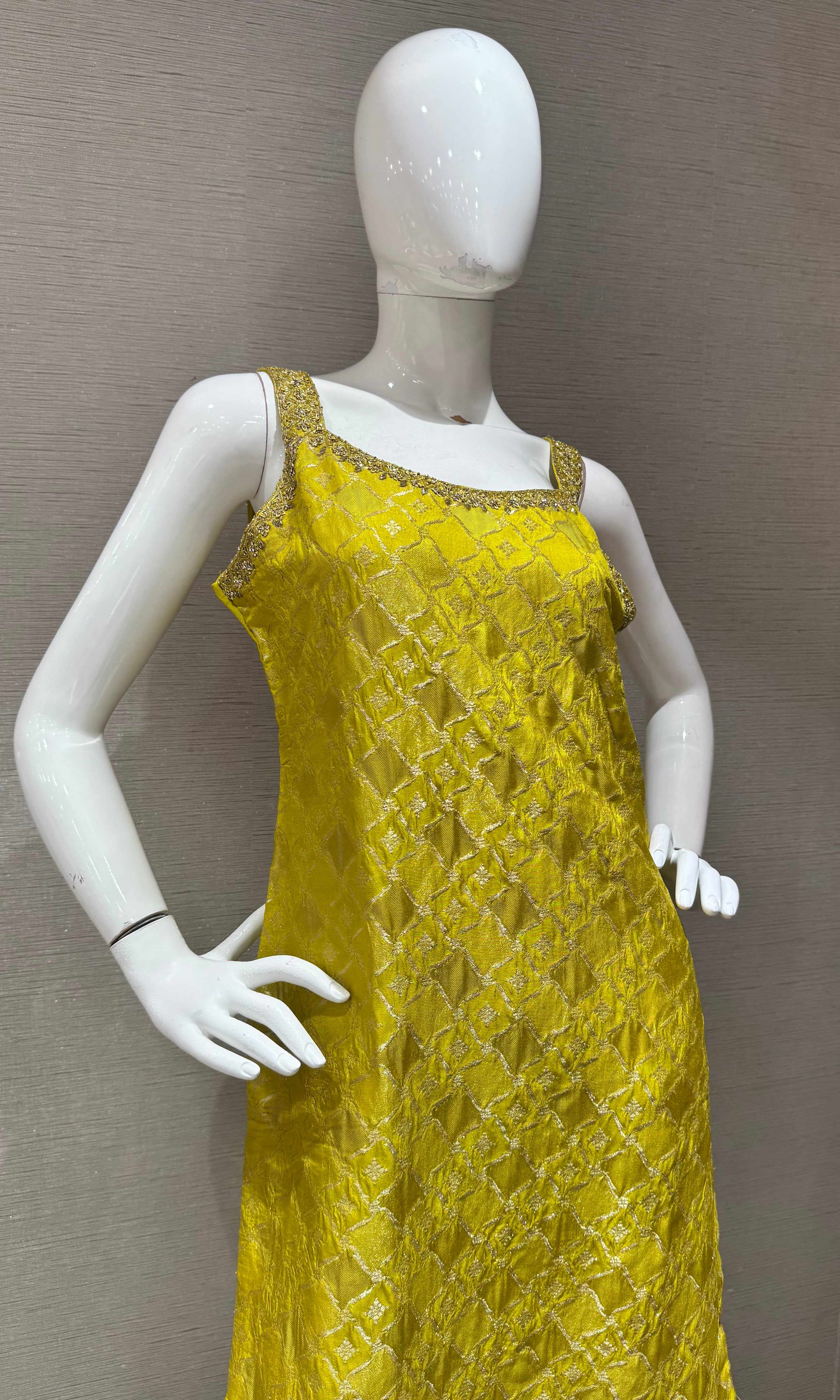 Green Golden kurta set