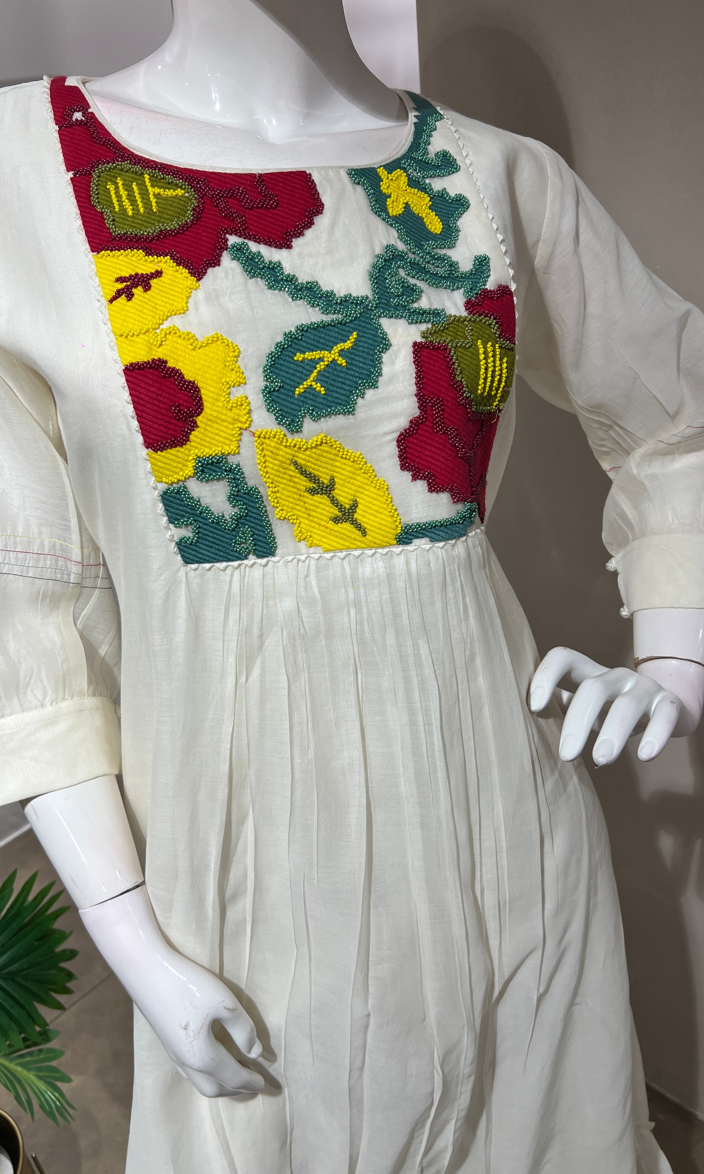 IVORY bead work kurti top