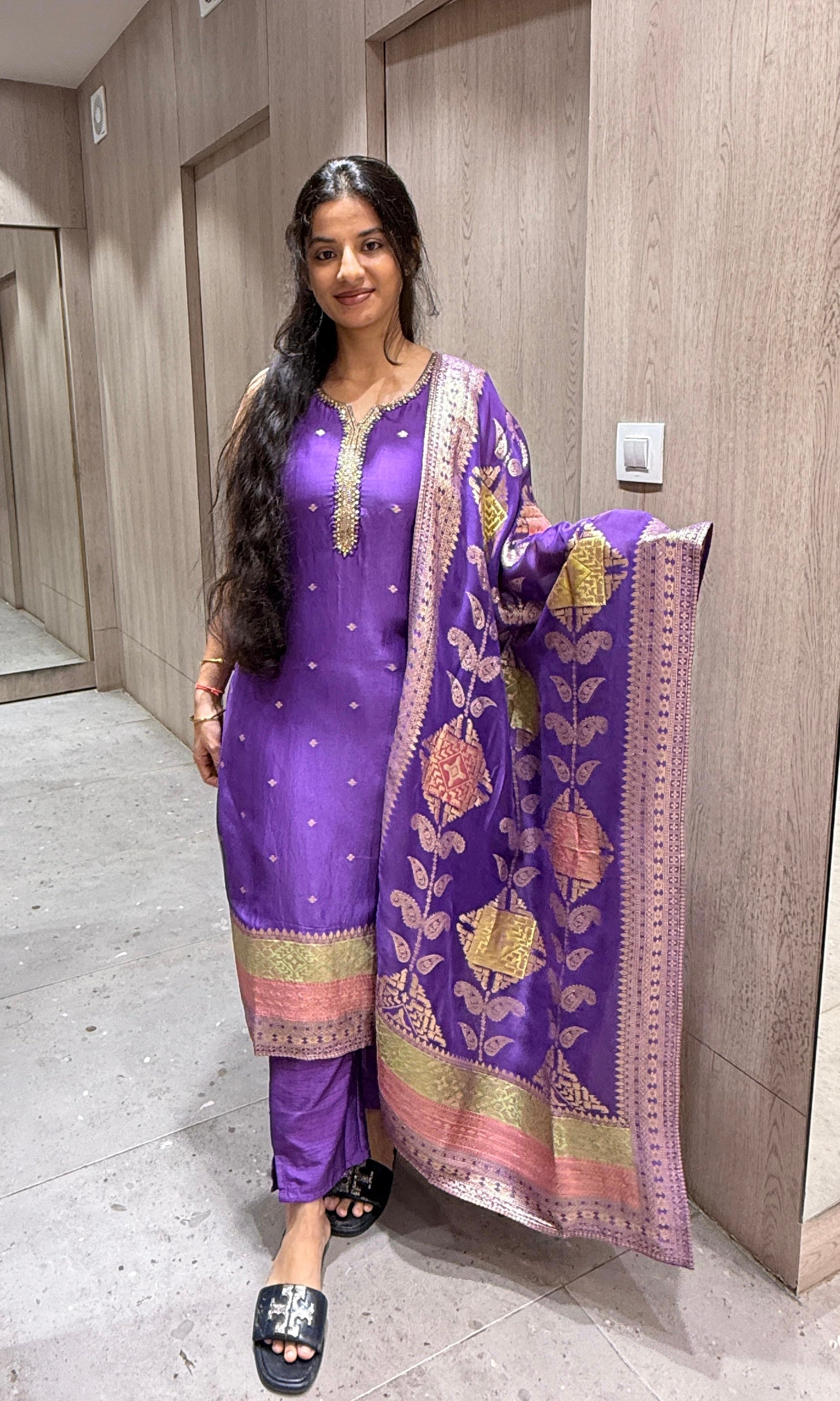 Purple kurta set