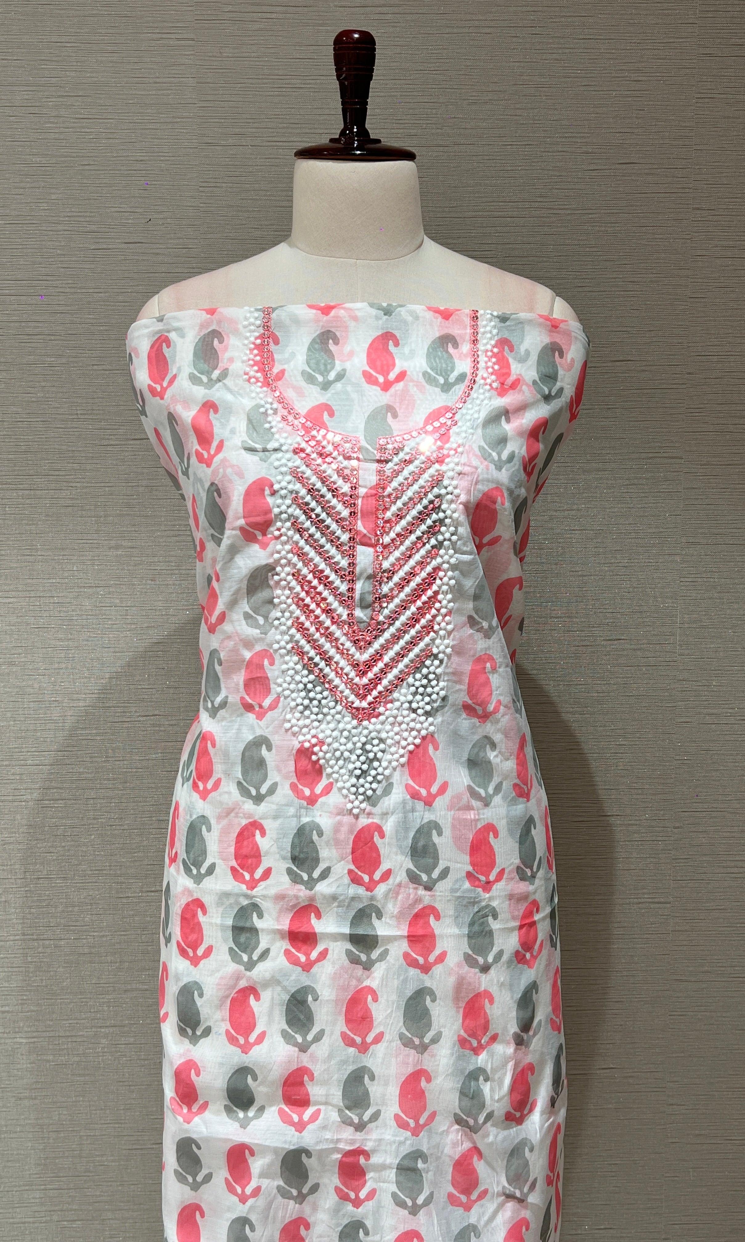 Baby pink Dress material