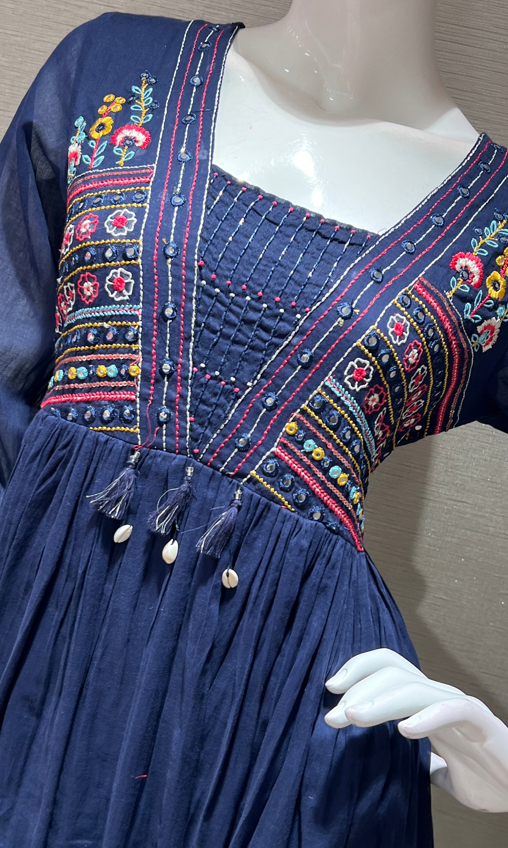 Blue EMBROIDERED A LINE kurta set