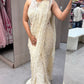 Pearl white ready to wear Saree