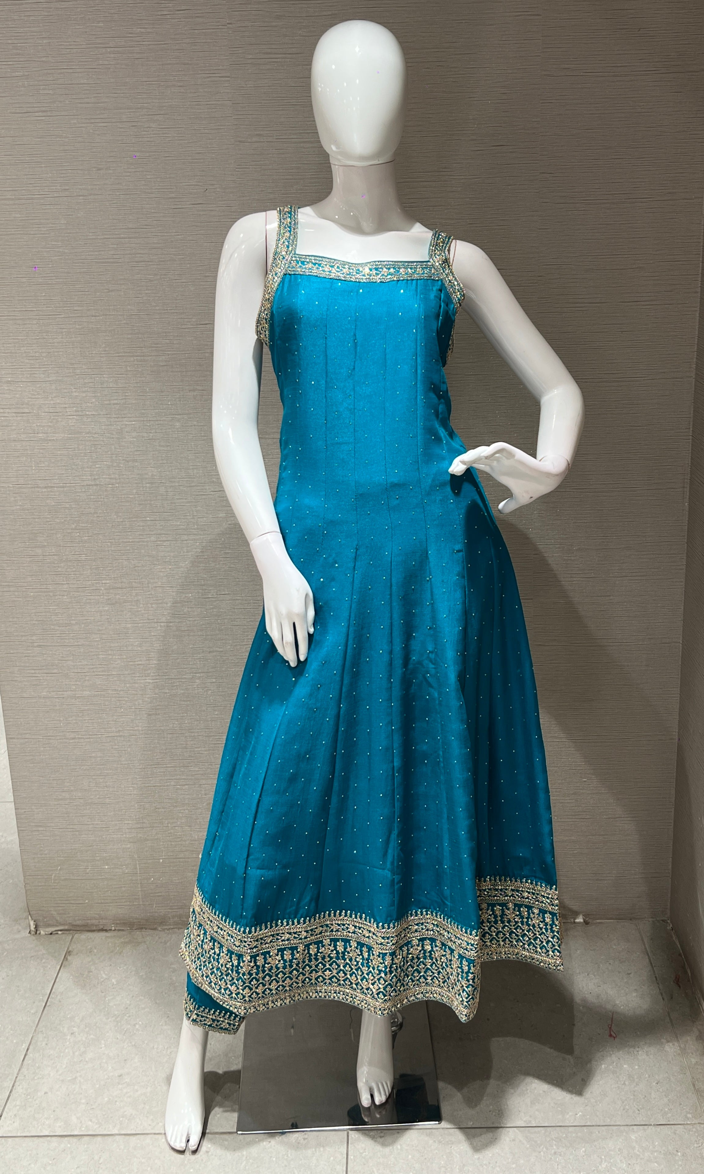 Rama blue gold Ethnic kurta set