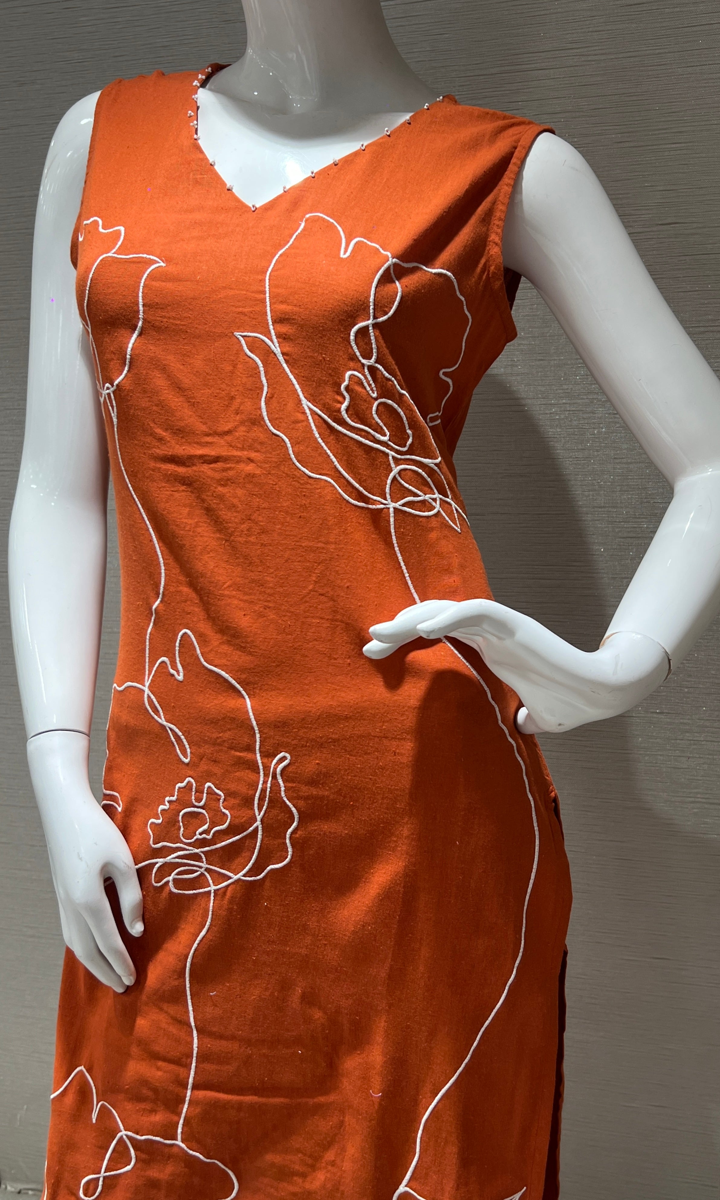 Rust orange kurta set