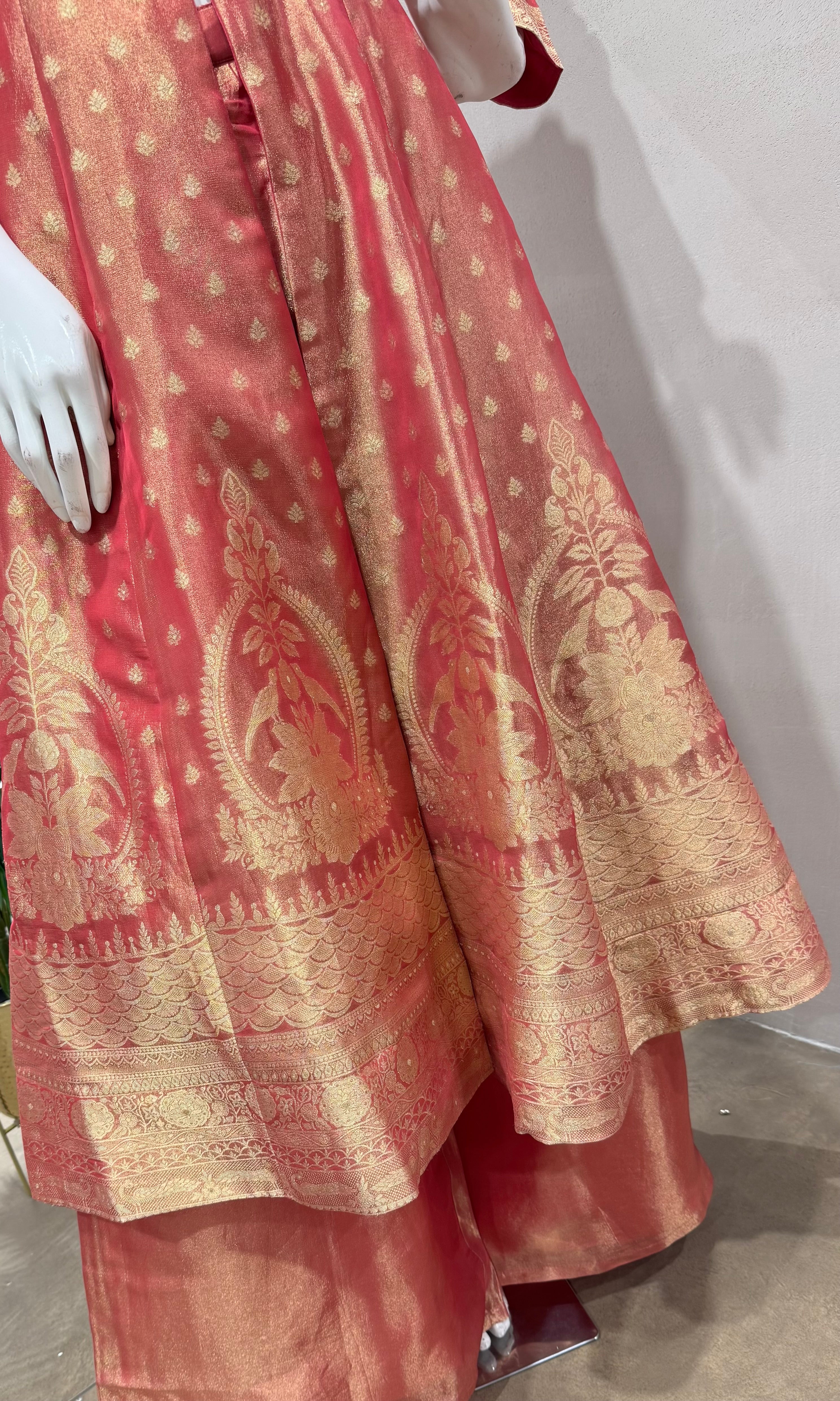 Pink ANARKALI WITH PALAZZO PANTS