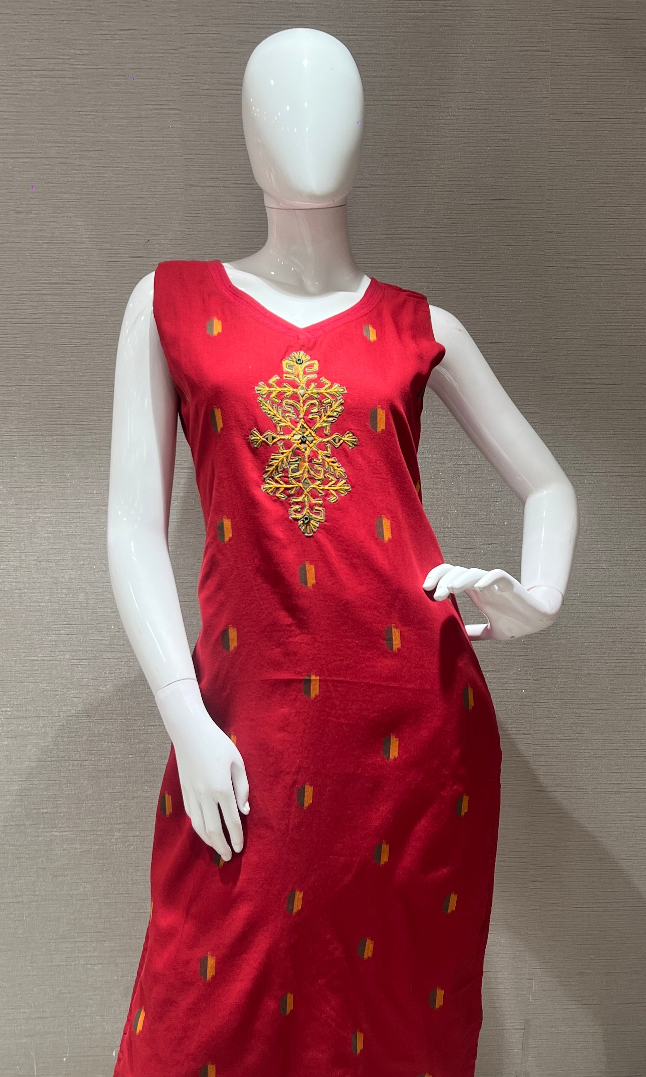 Maroon ETHNIC kurta set WITH DUPATTA