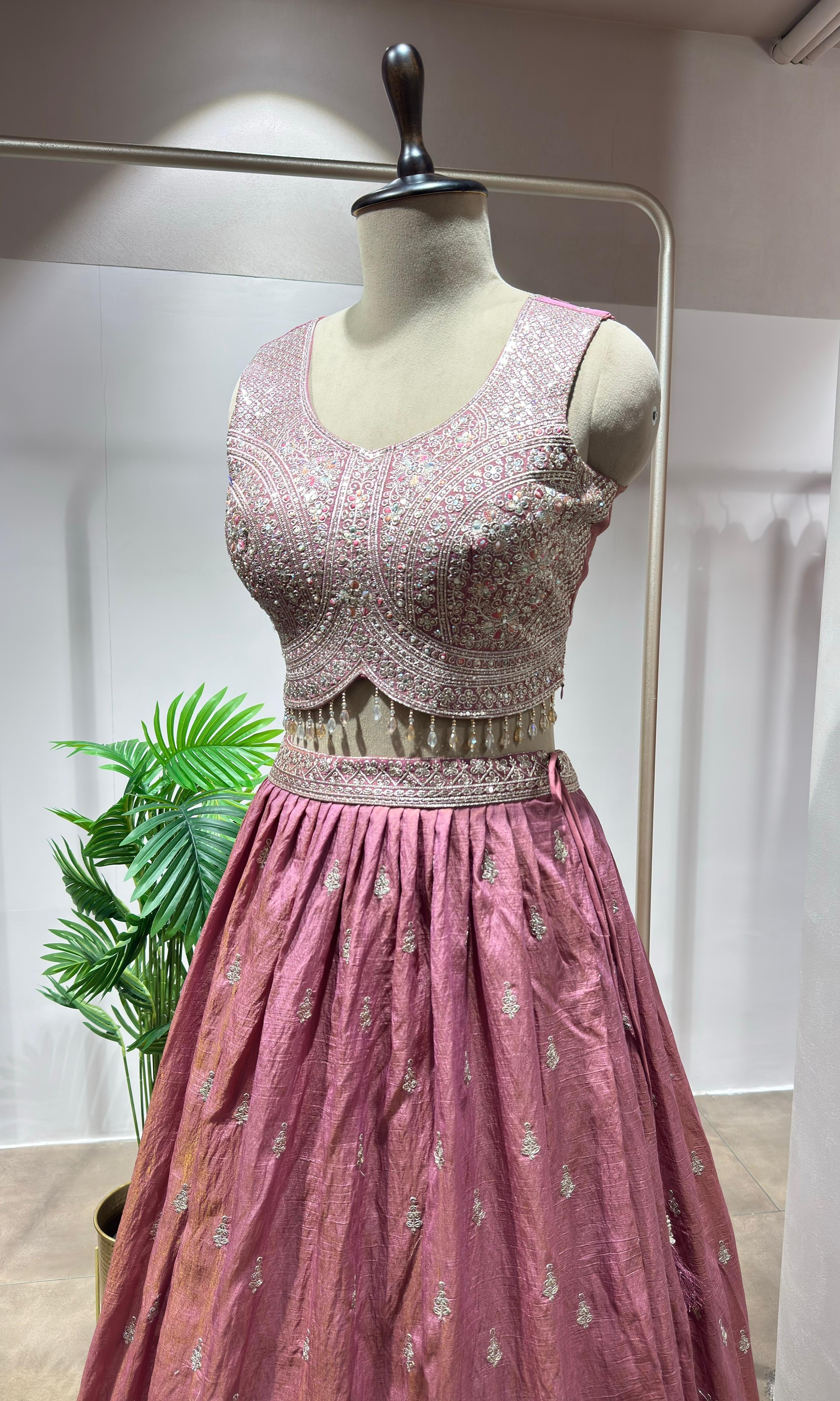 Onion pink Lehenga