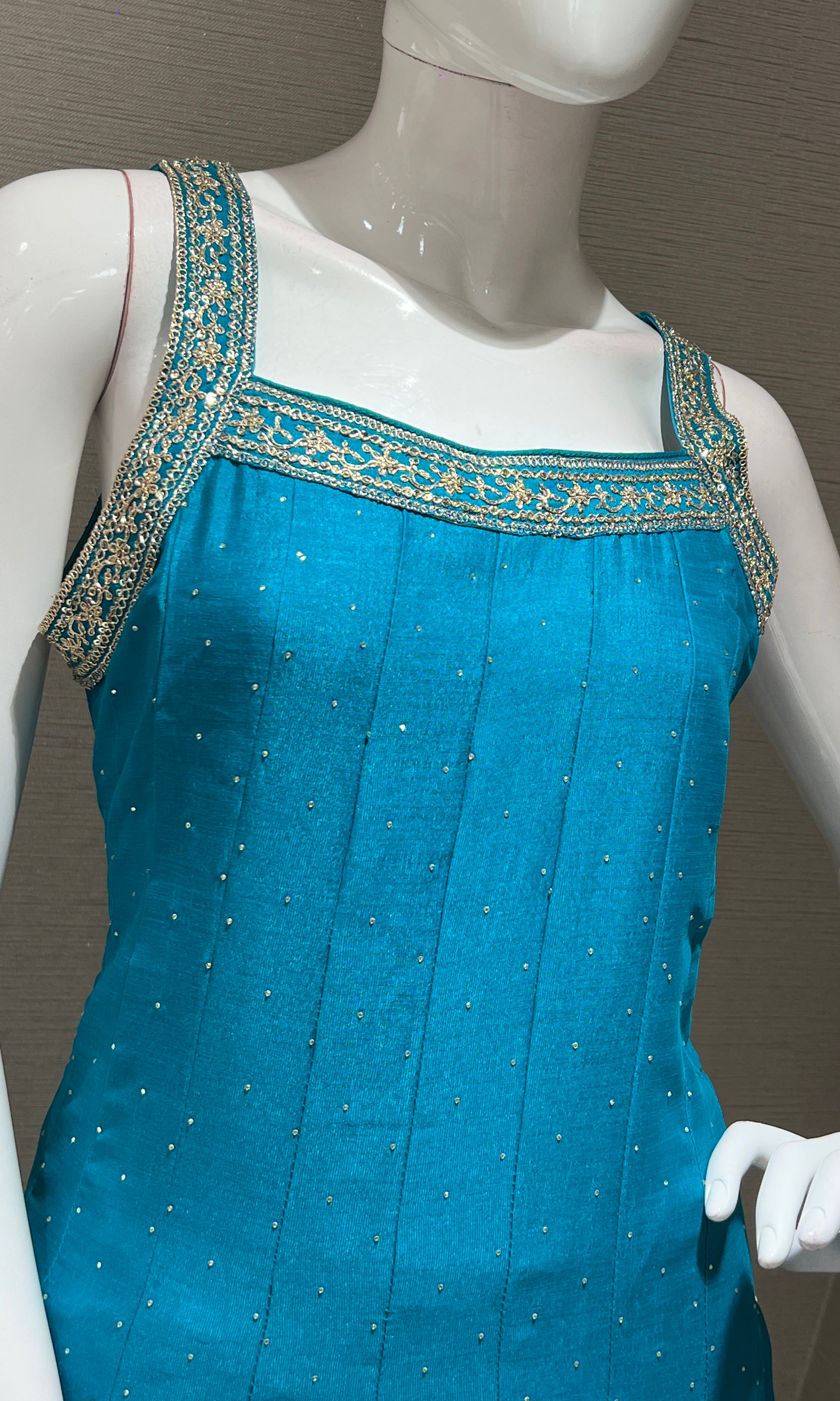 Rama blue gold Ethnic kurta set
