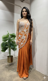 Orange drape Saree with Crystal blouse