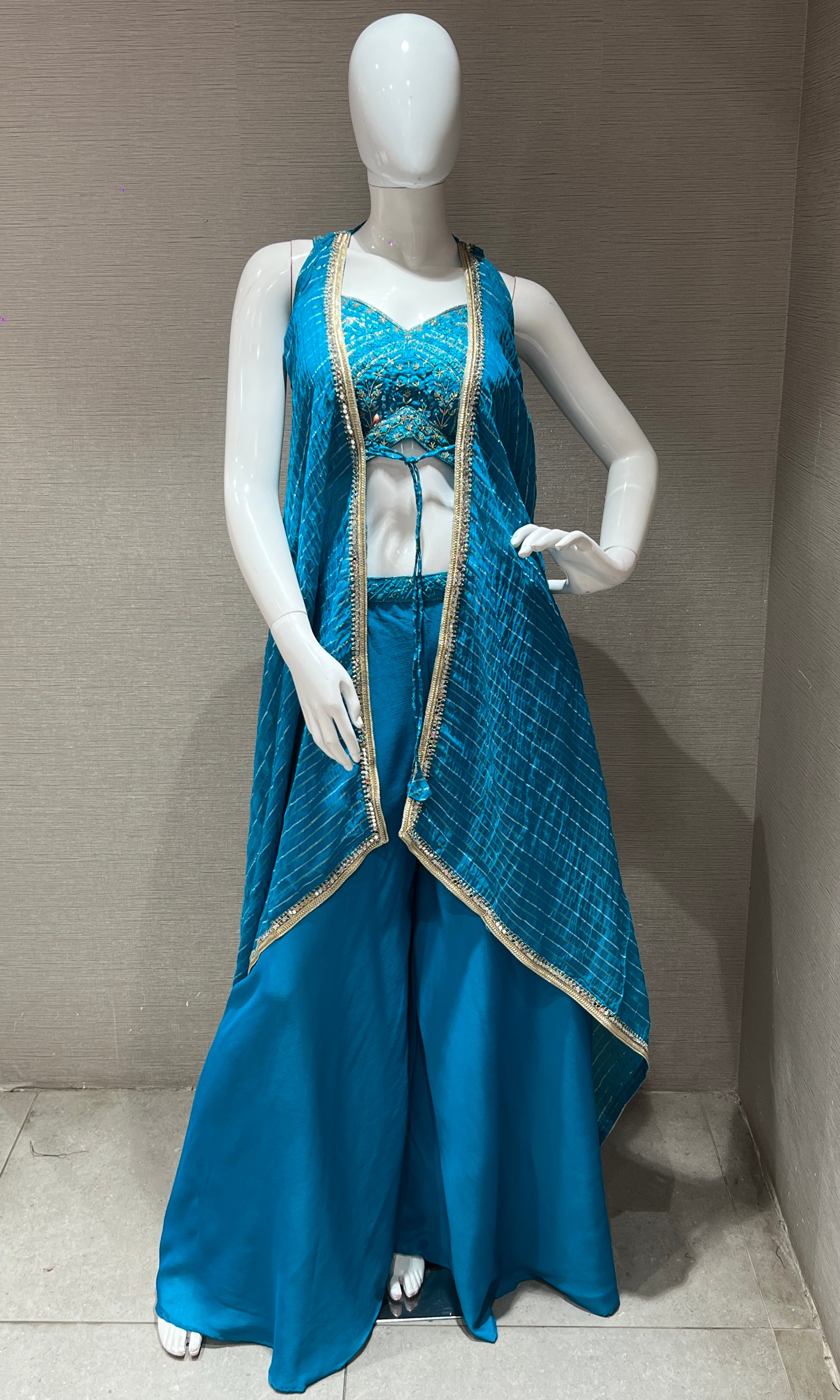 Rama blue palazzo with cape