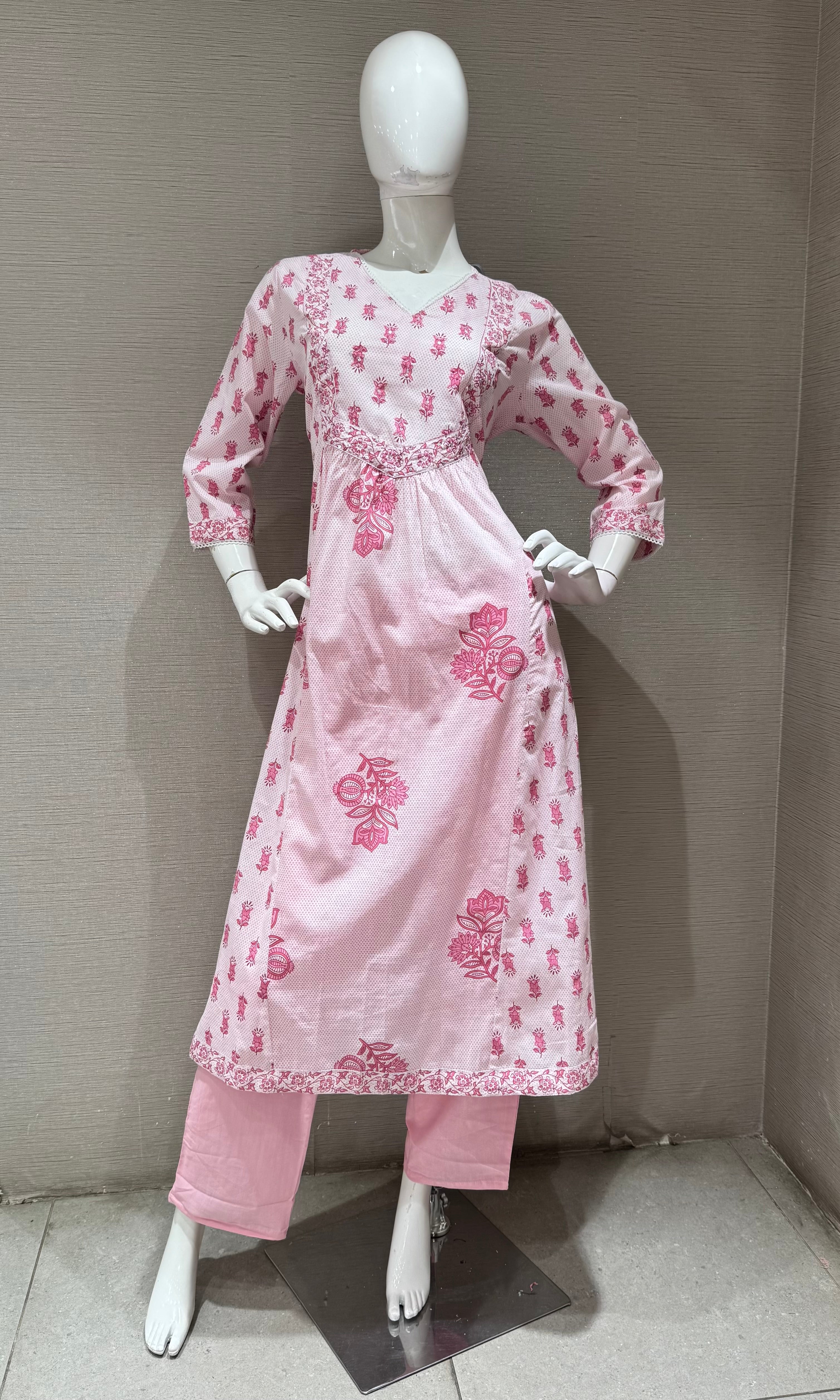 Pink Elegance Cotton Kurta Set