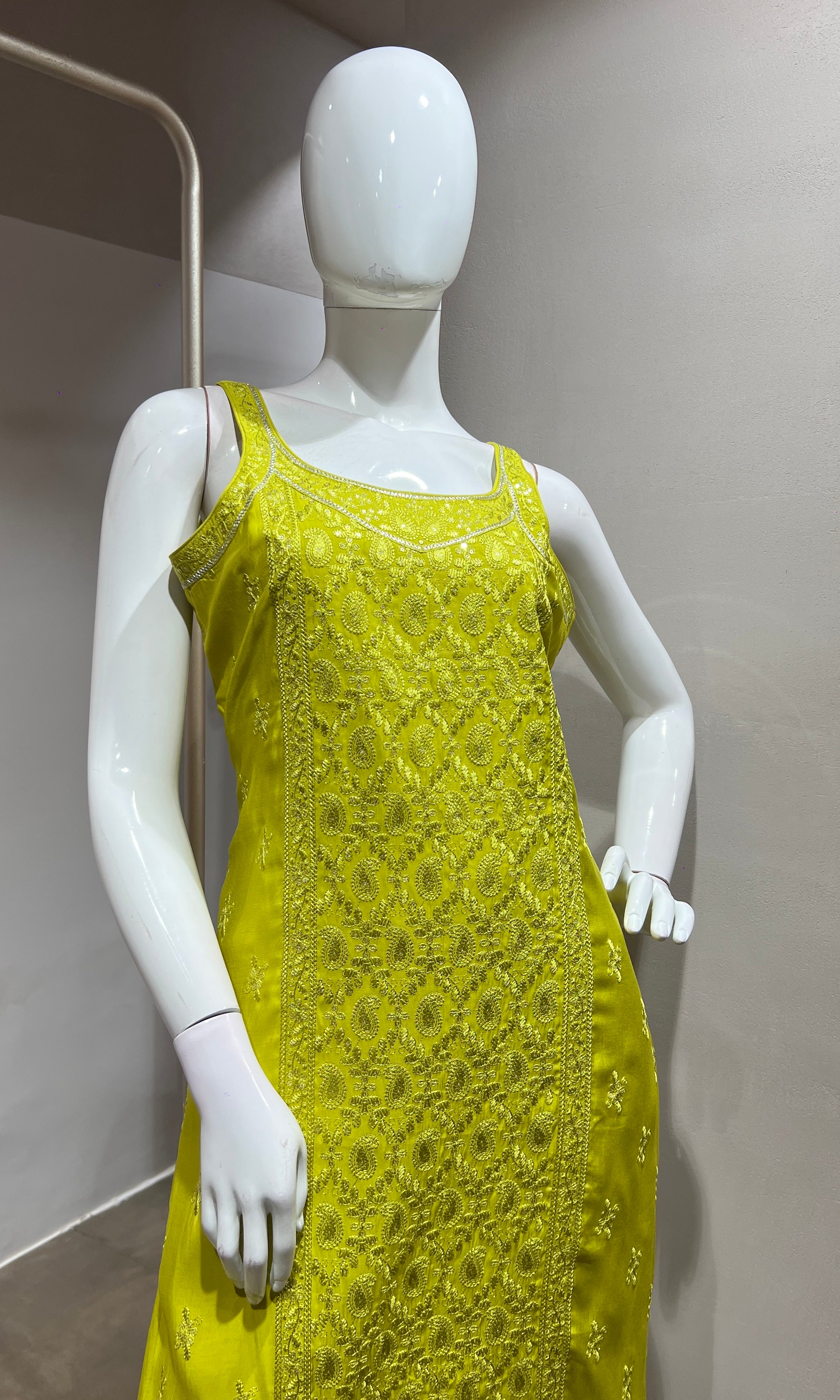 Green Georgette Straight Suit with Dupatta