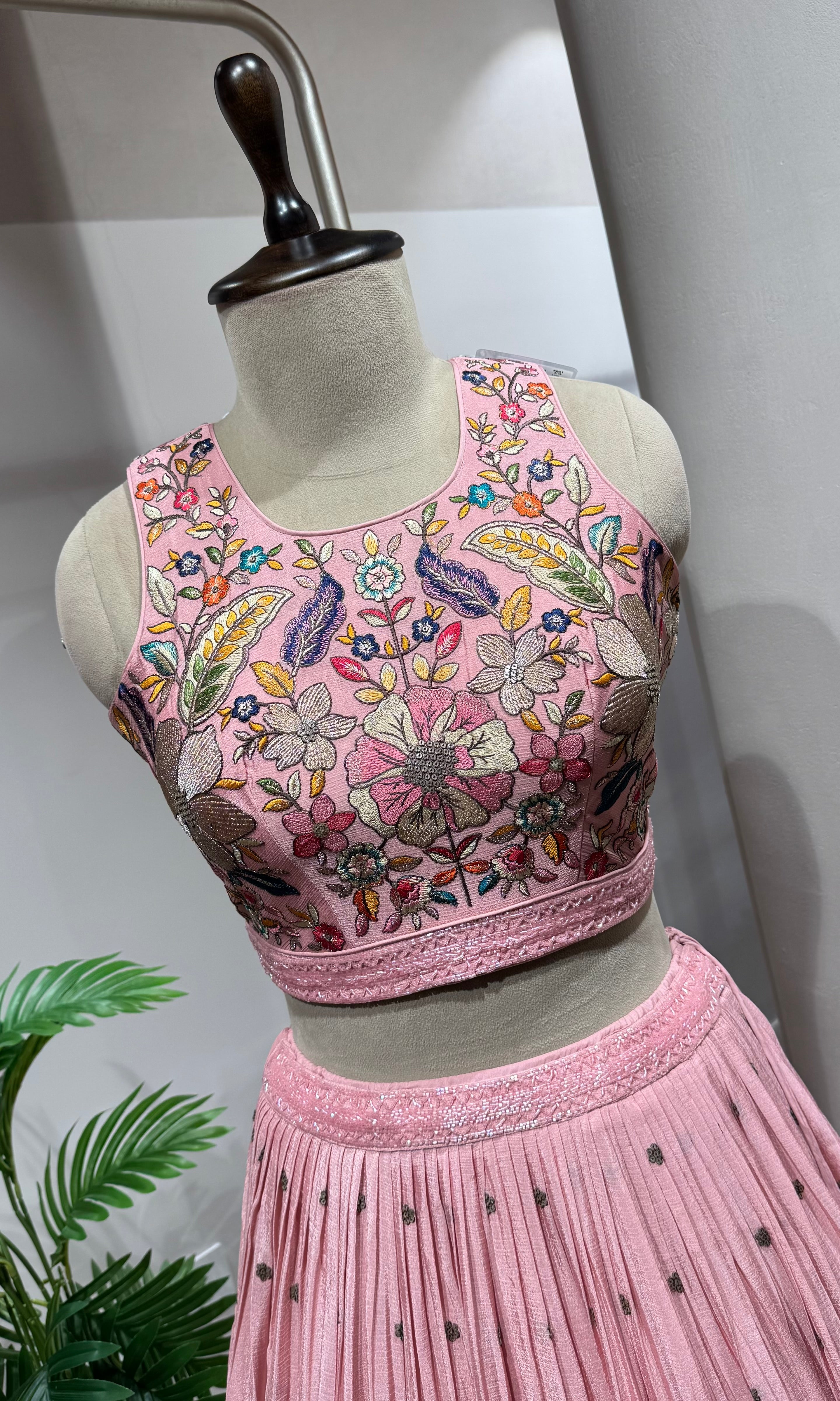 Blush Pink Lehenga Set with Embroidered BLOUSE