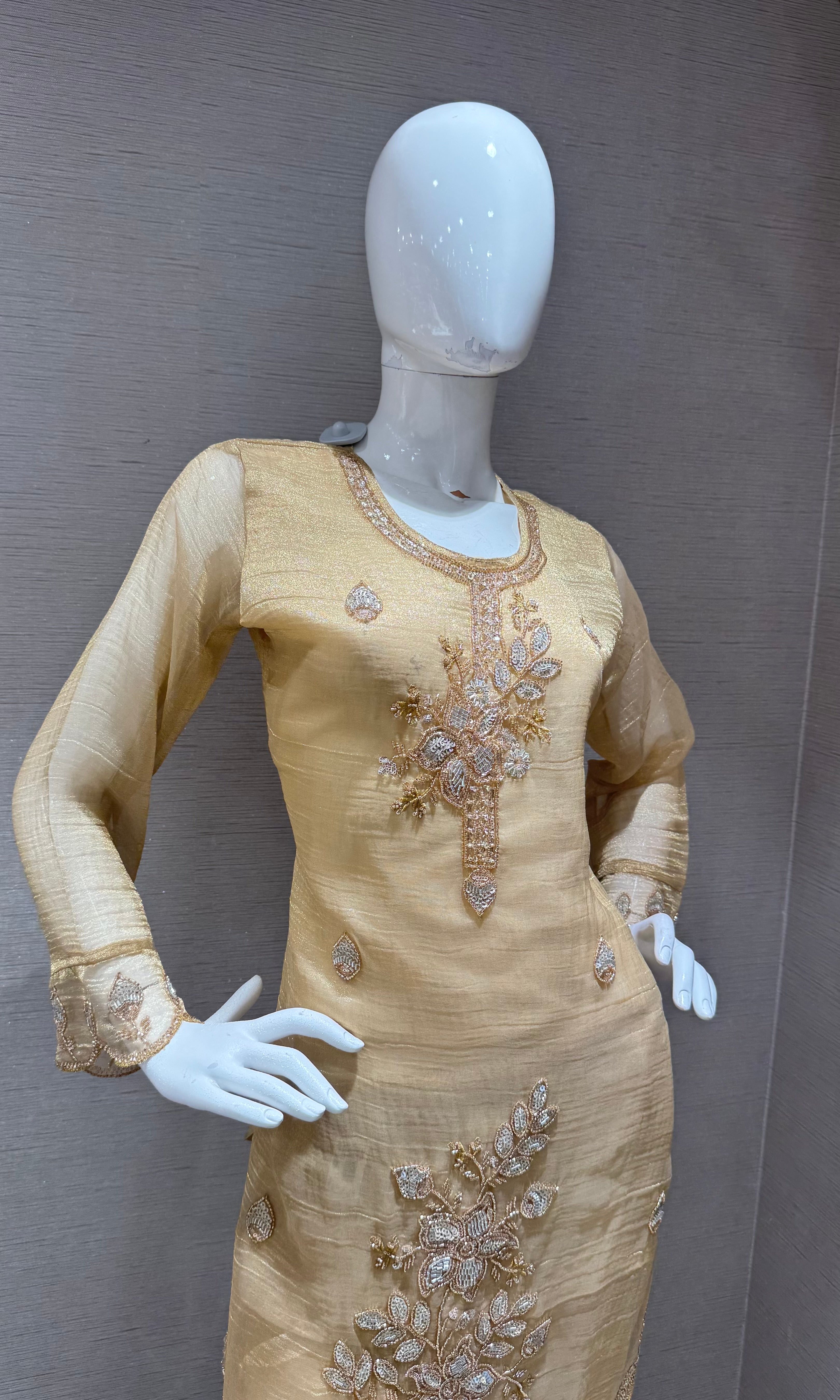 Gold Zari Cord Set with Dupatta