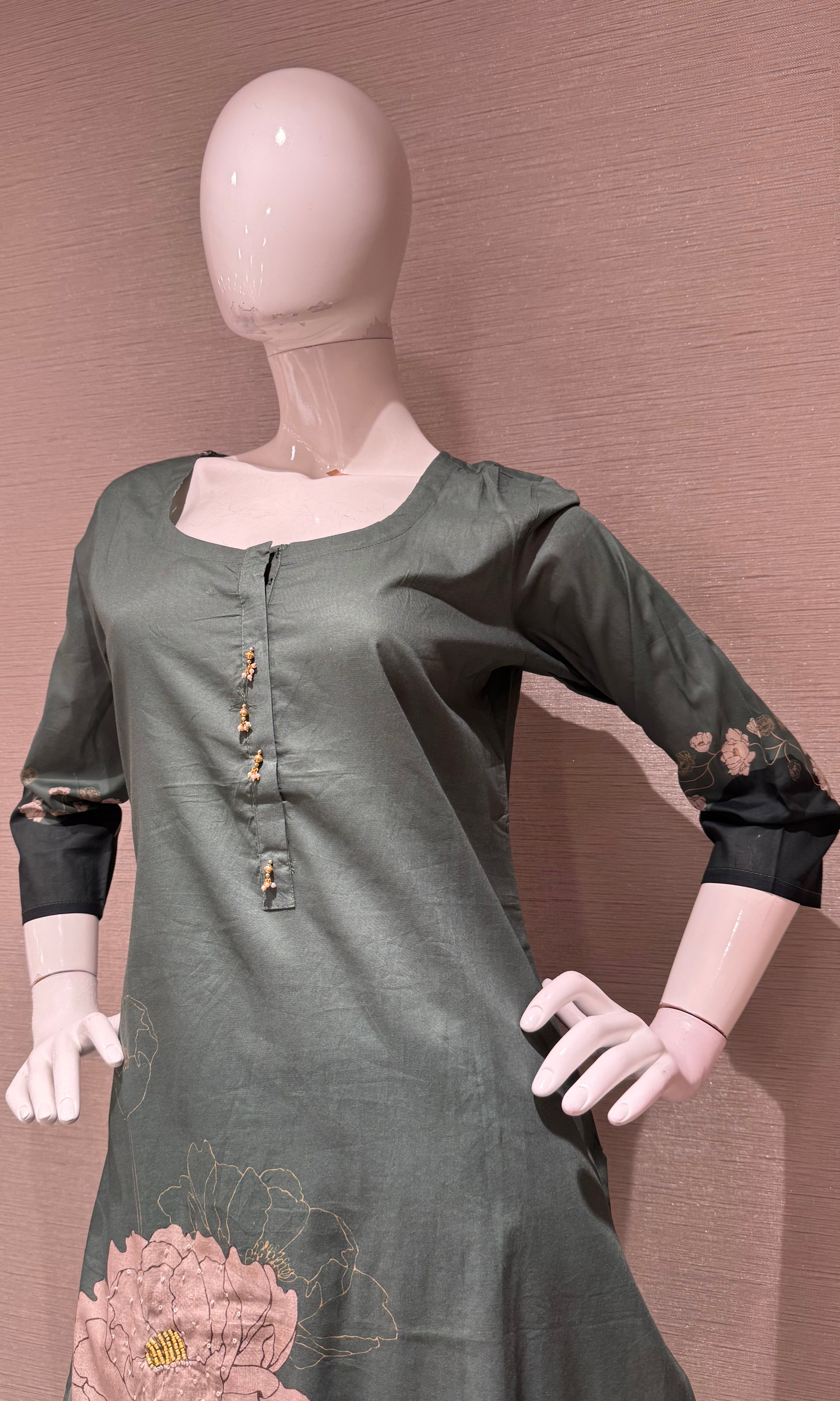 Green Floral Embroidered Salwar set
