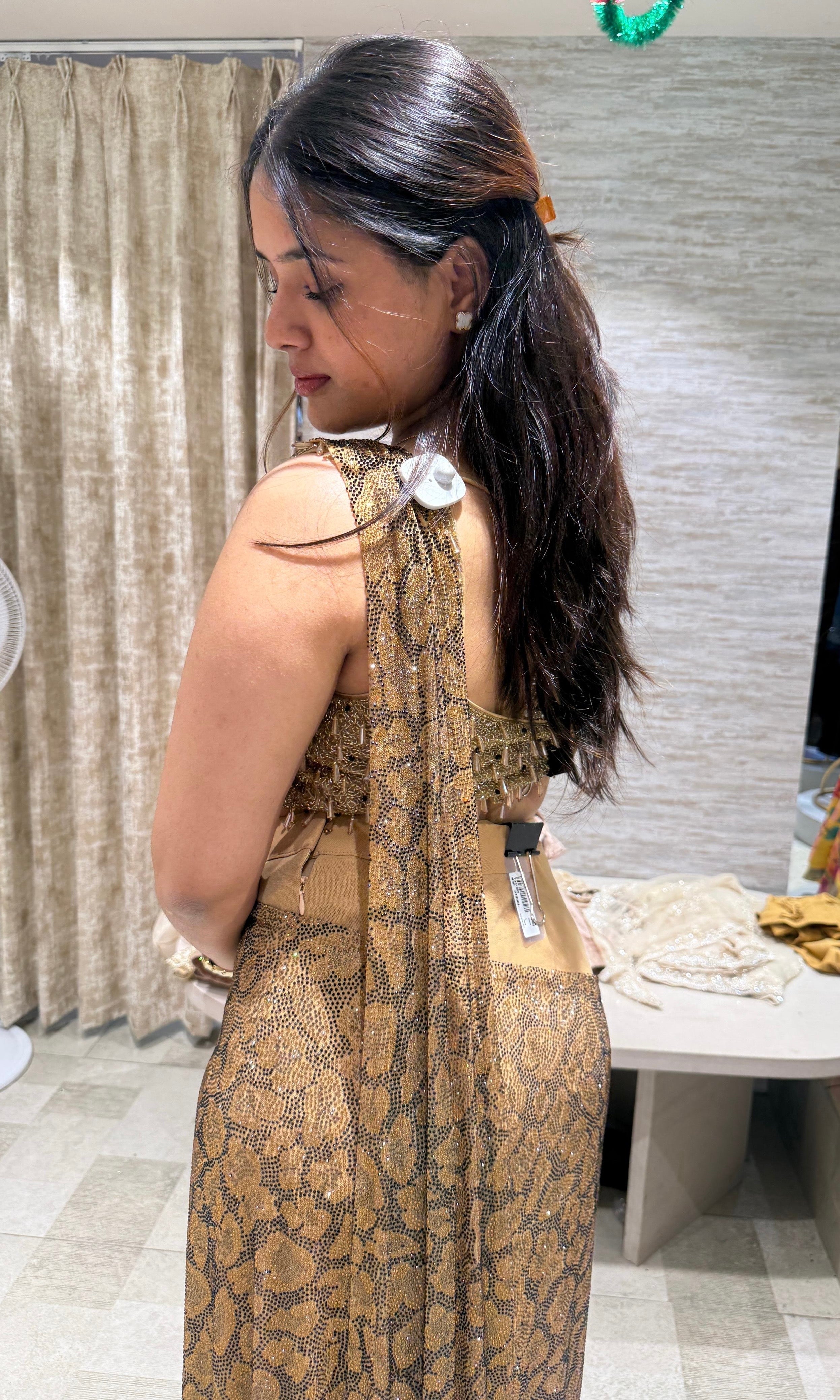 Chikoo GOLDEN drape saree