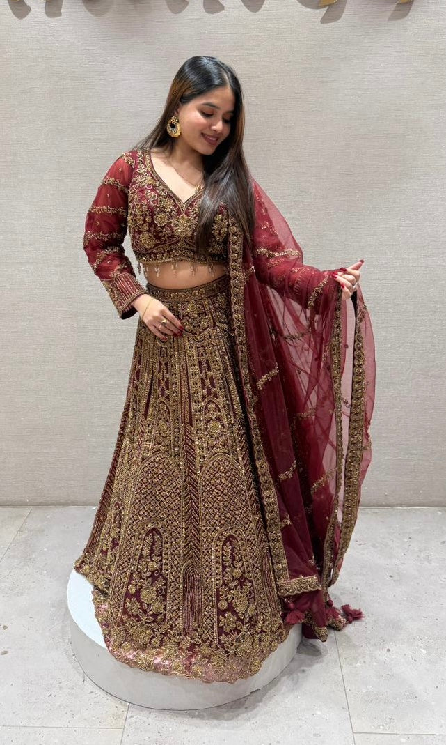 Maroon Lehenga