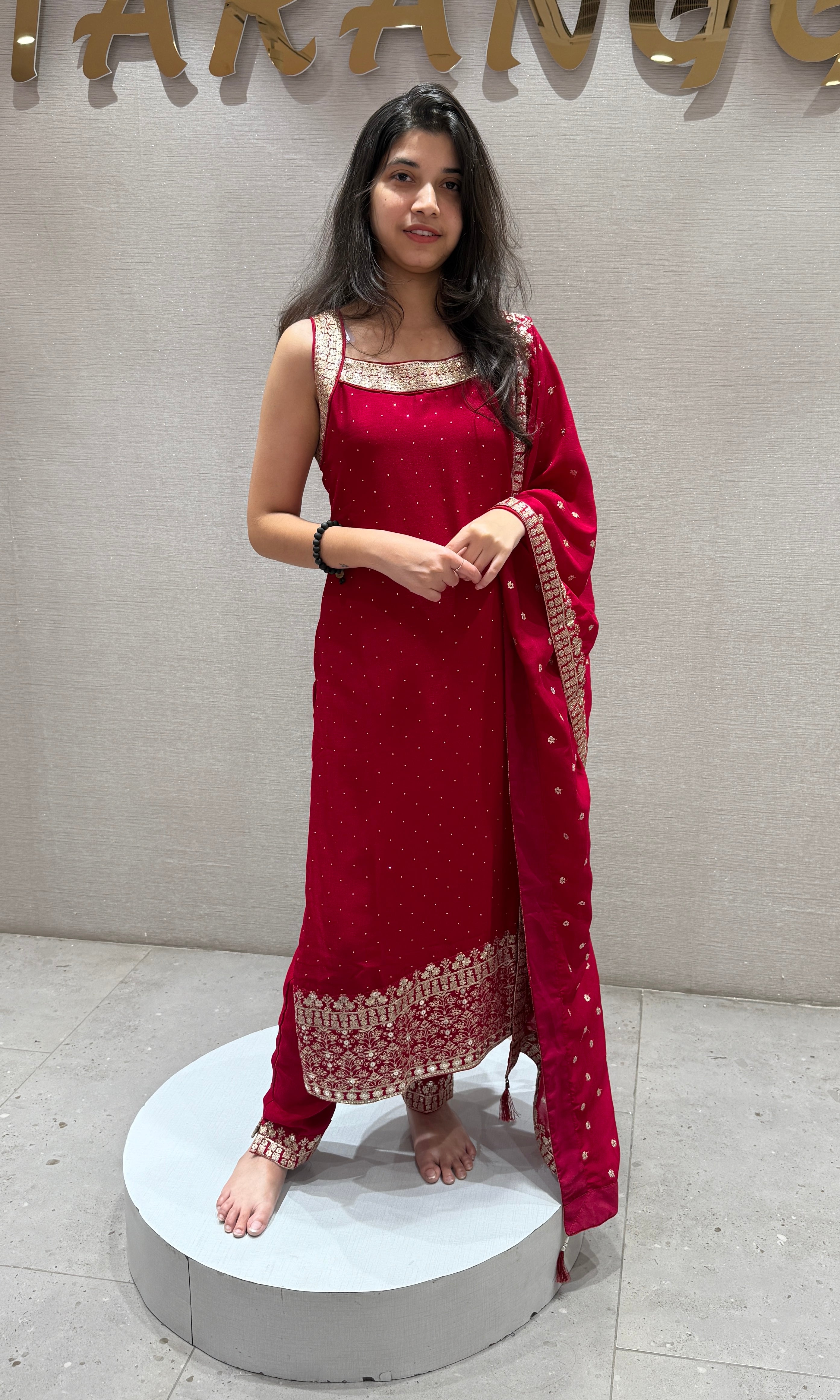 RANI PINK EMBROIDERED KURTA SET