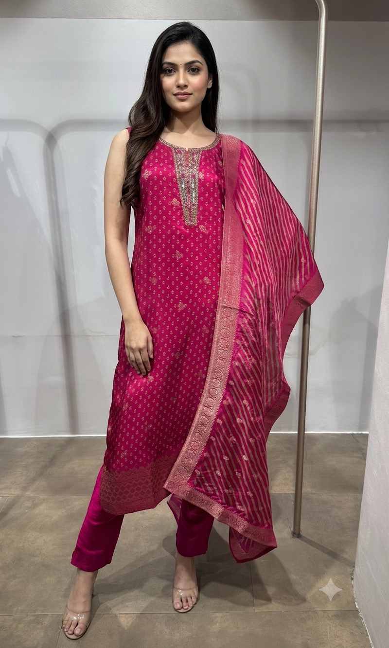 RANI and gold ethnic kurta set