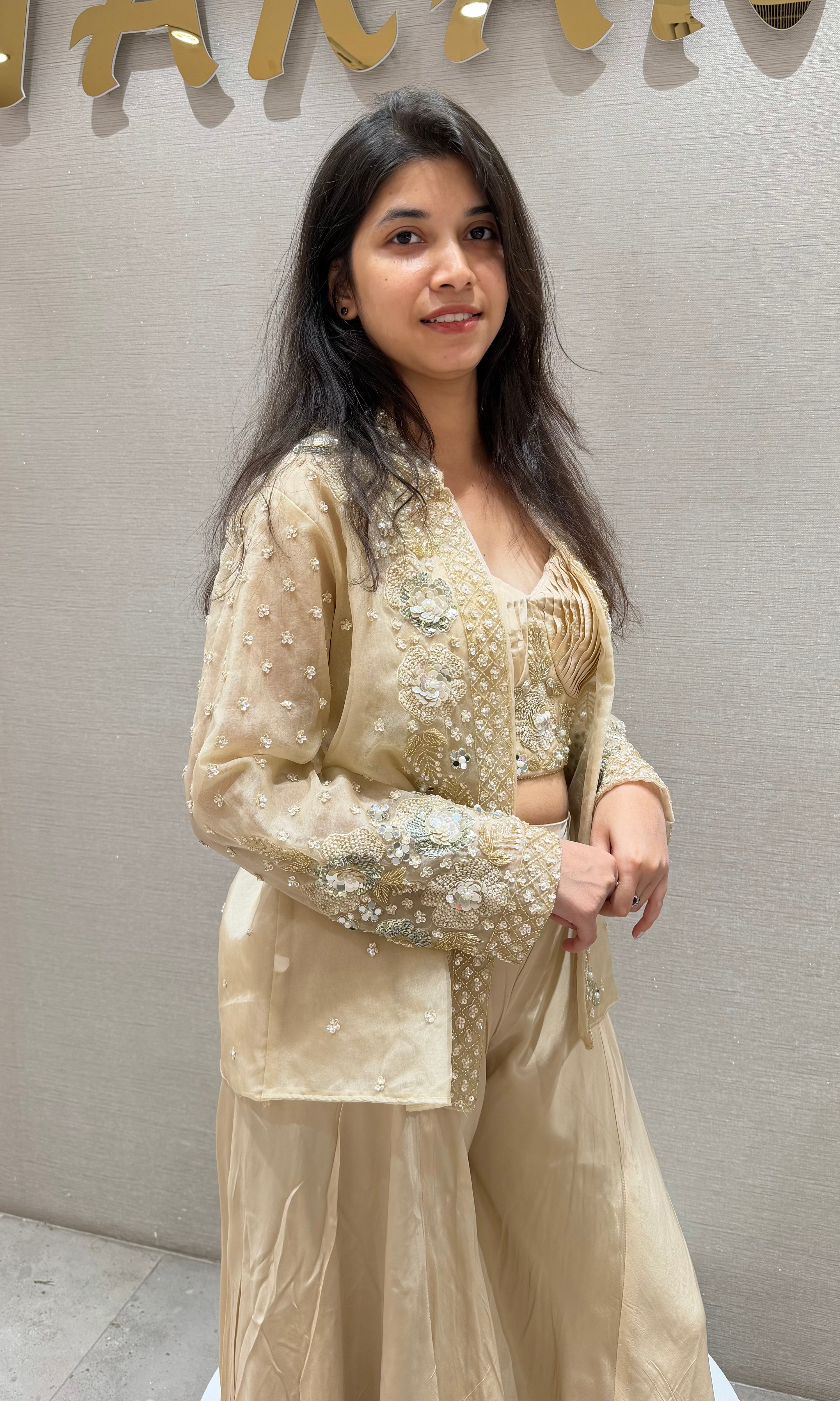 Beagh EMBROIDERED PALAZZO SET WITH JACKET