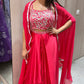 🌺Pink 3 piece Indo western dress with cape🌺