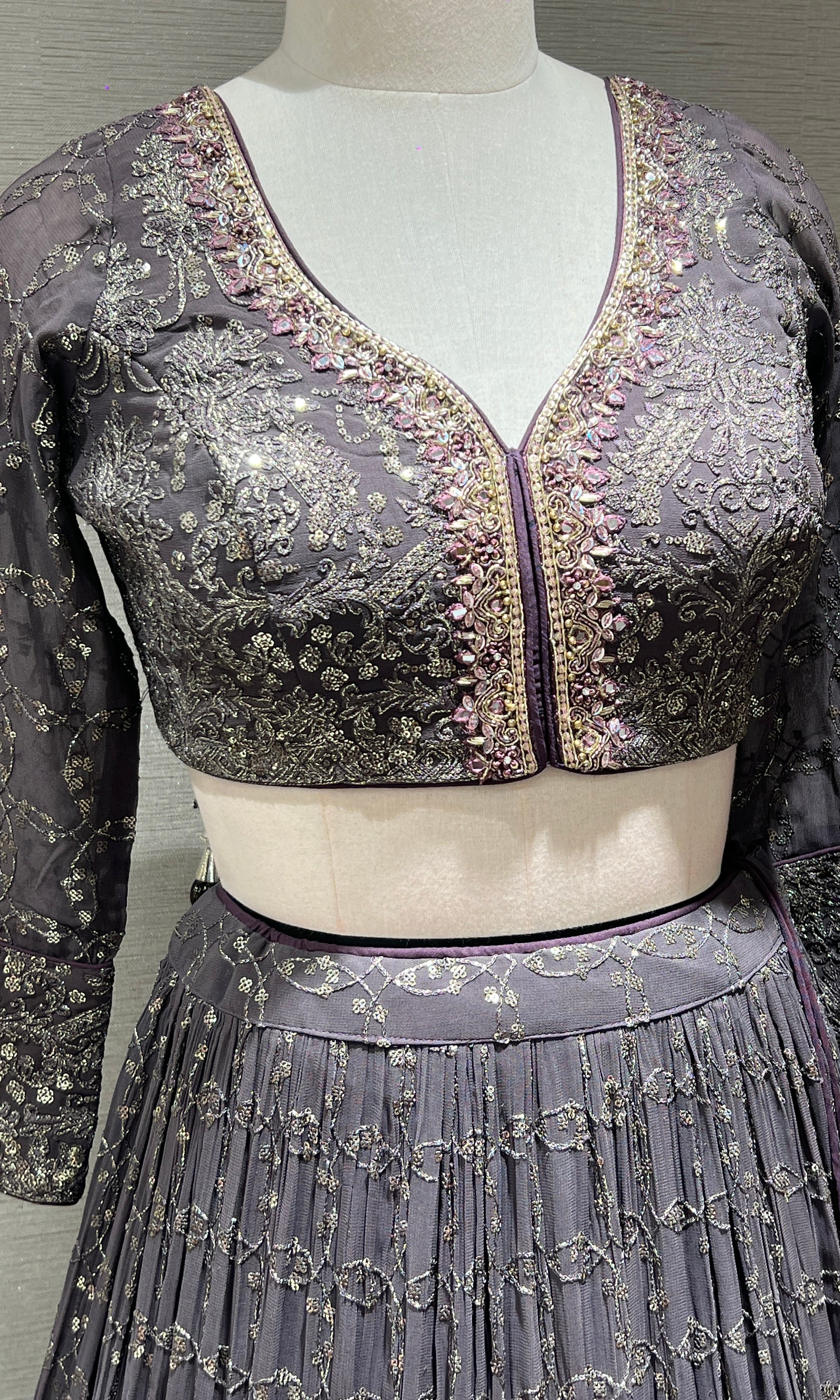 Lilac Intricate Embroidered Lehenga