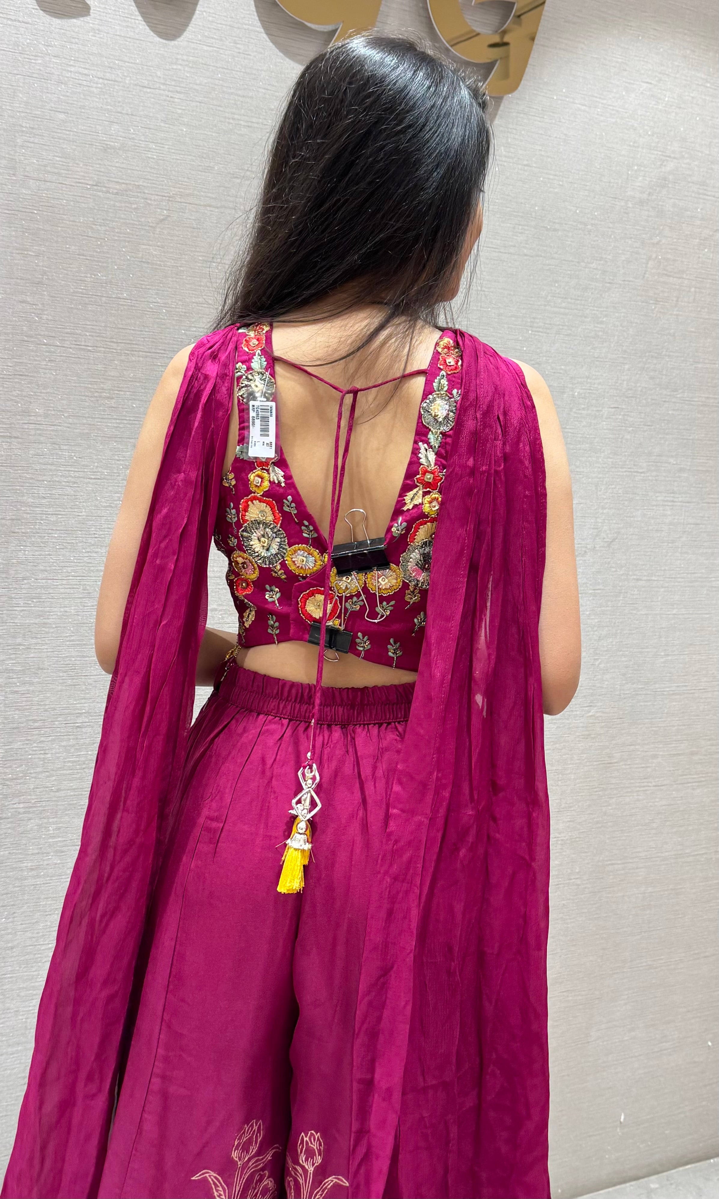 Wine FLORAL palazzo SET