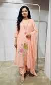 Pink Floral embroidered kurta set