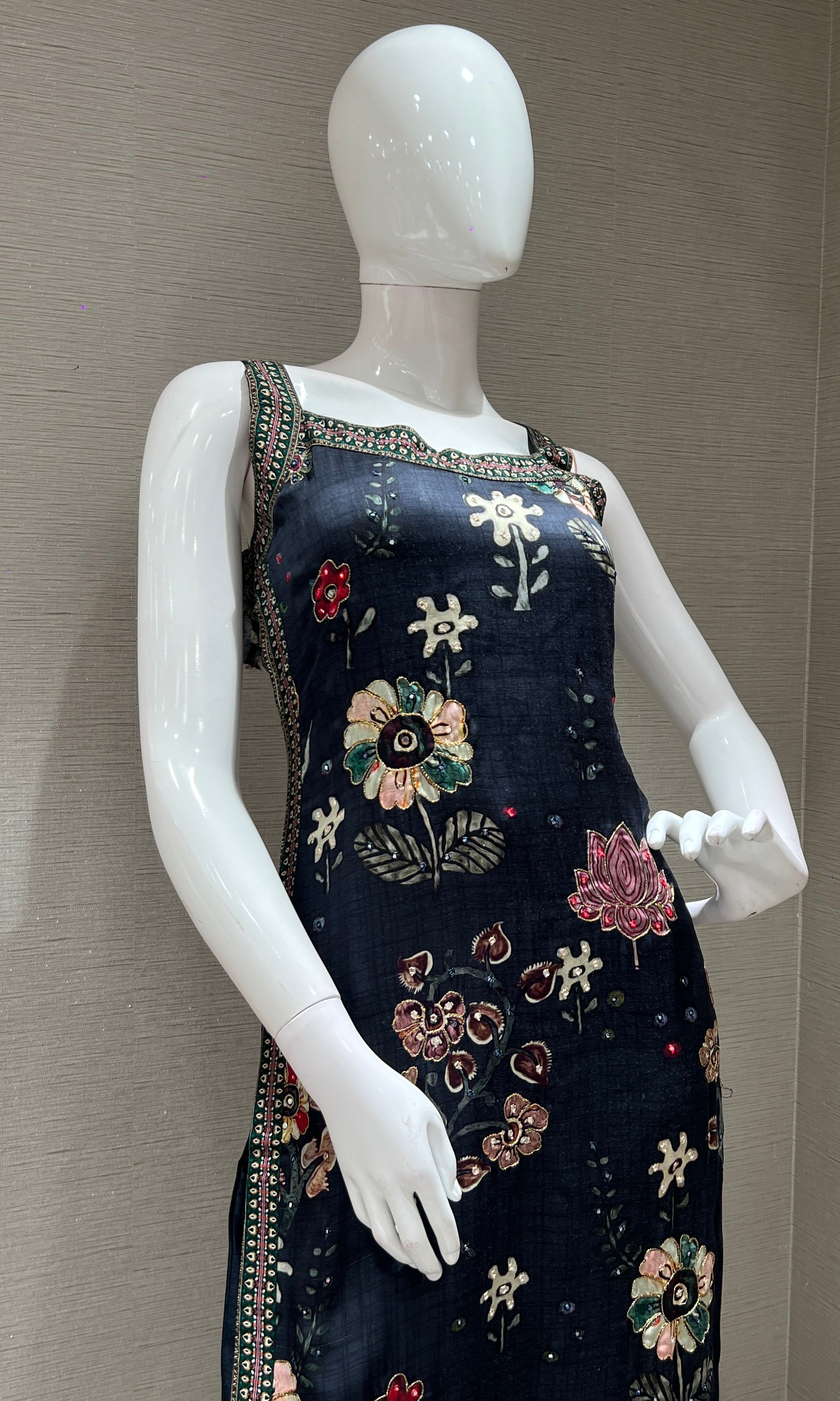 Black floral Kurta set