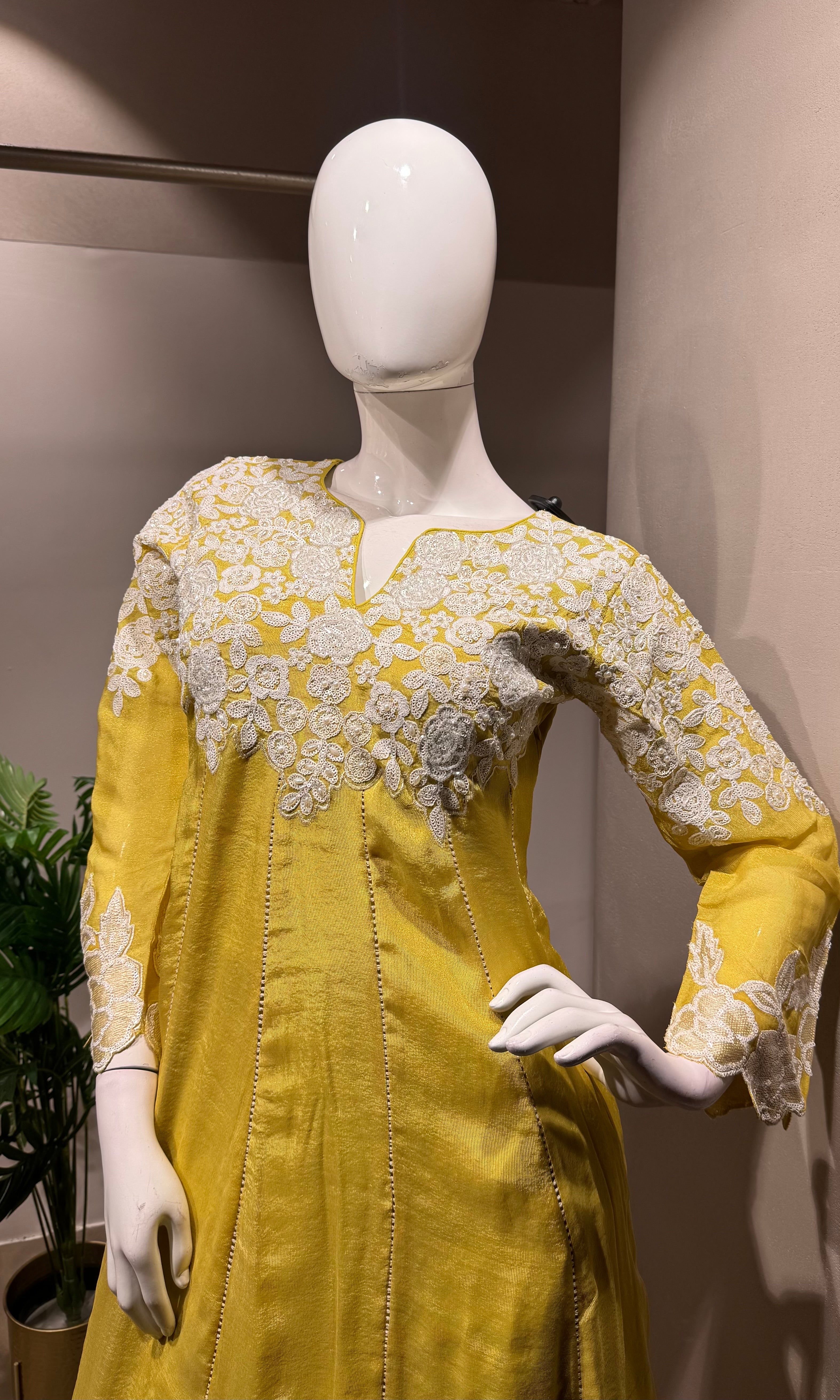 SUNSHINE Yellow Embroidery ANARKALI Set