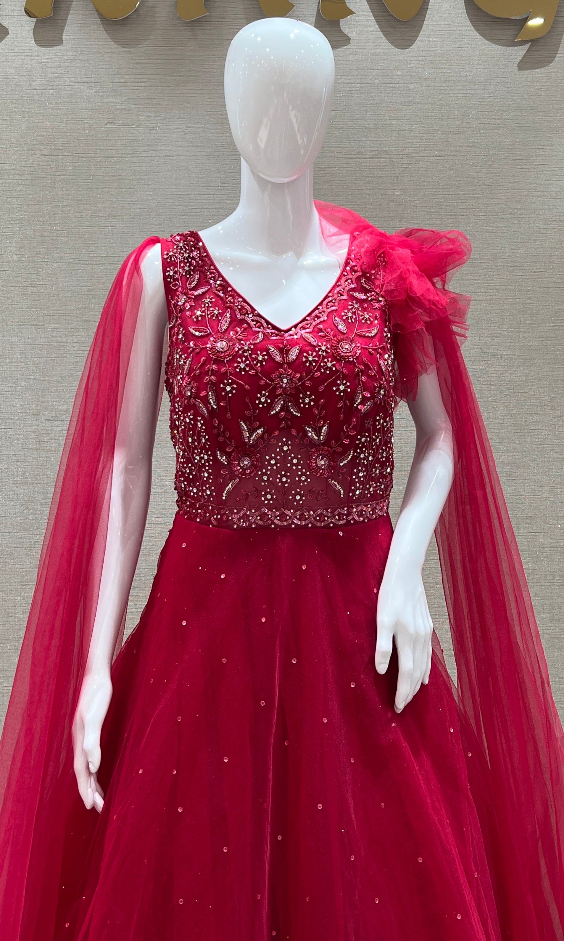 Pink long dress