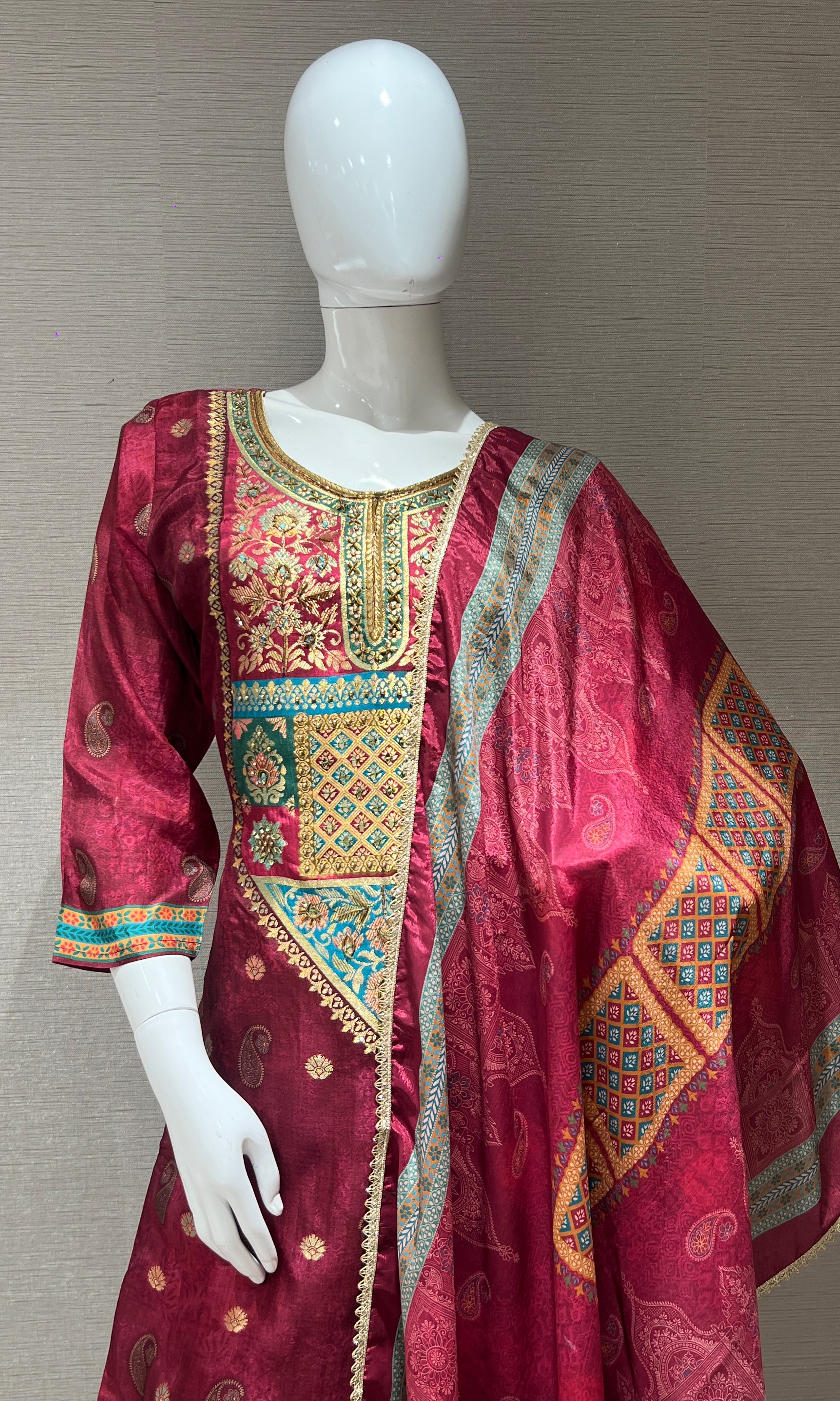 Maroon kurta set