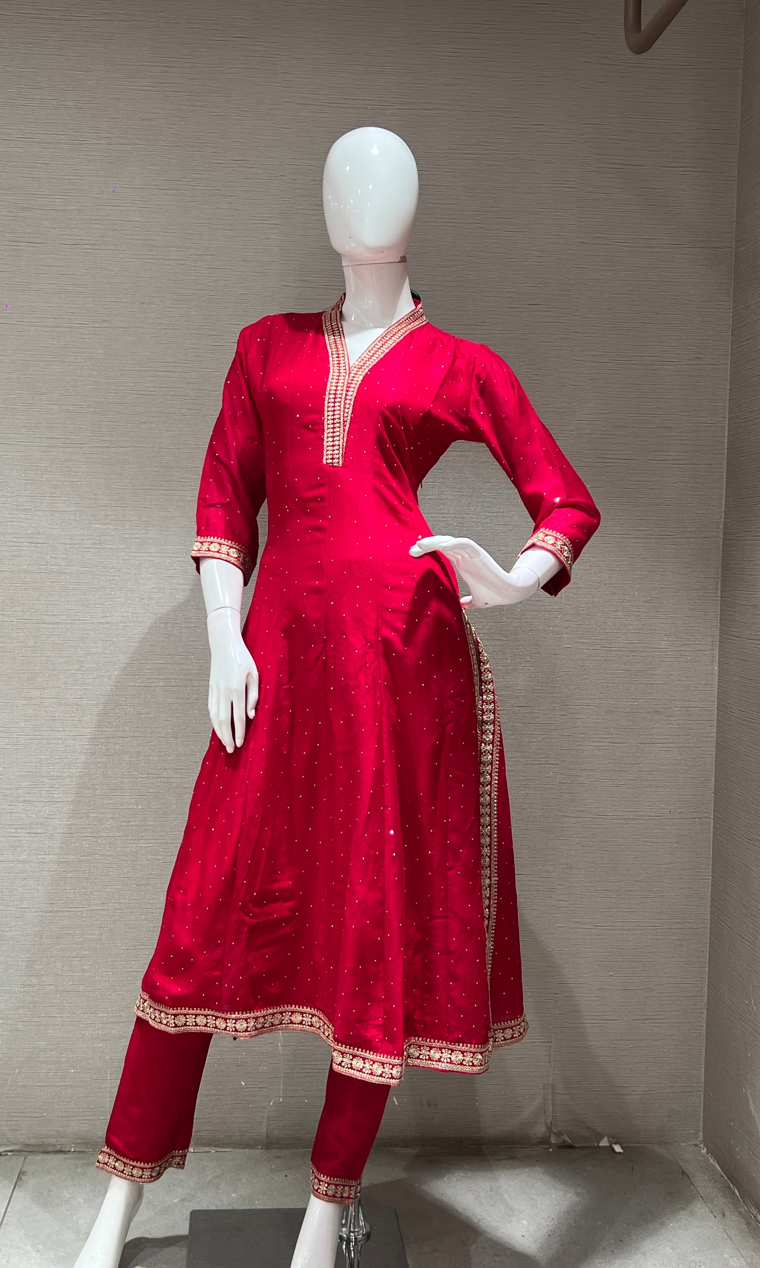 Rani EMBROIDERED ANARKALI KURTA SET