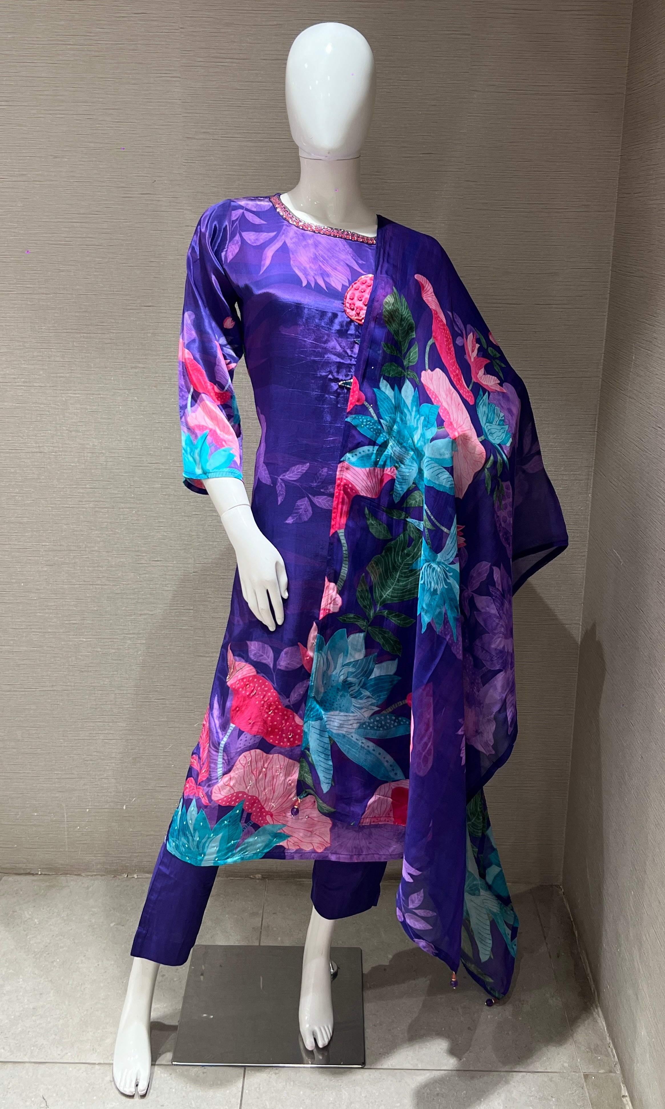 Purple kurta set