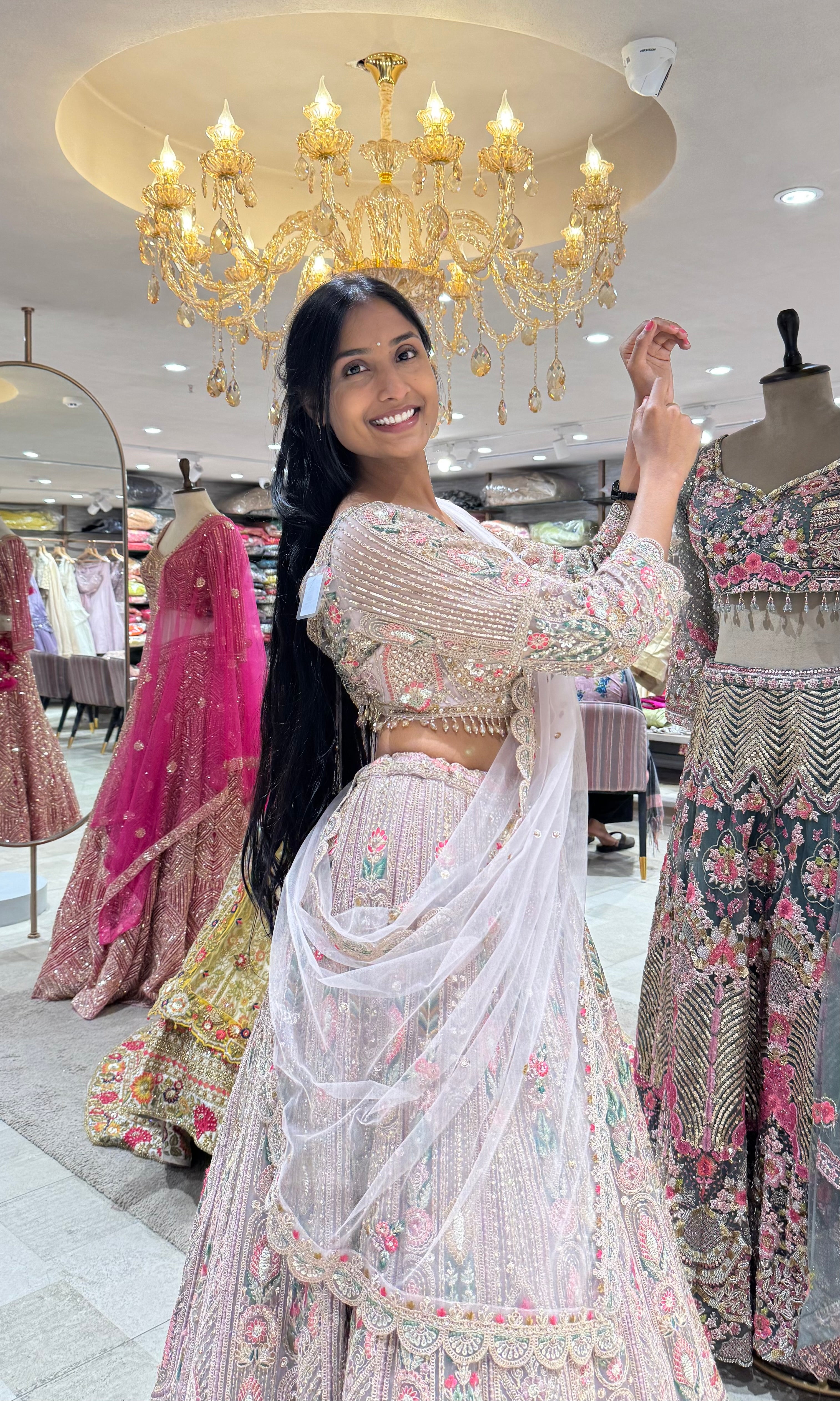 LAVANDER EMBROIDERED BRIDAL LEHENGA