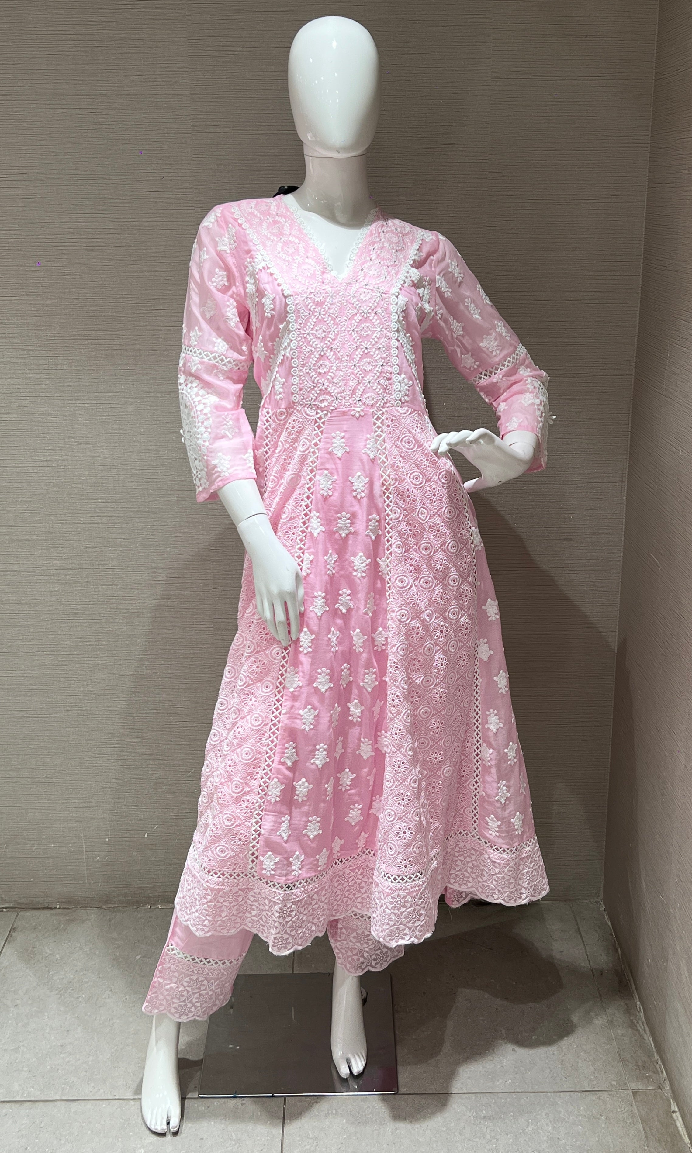 Blush Pink Chikankari Kurta Set