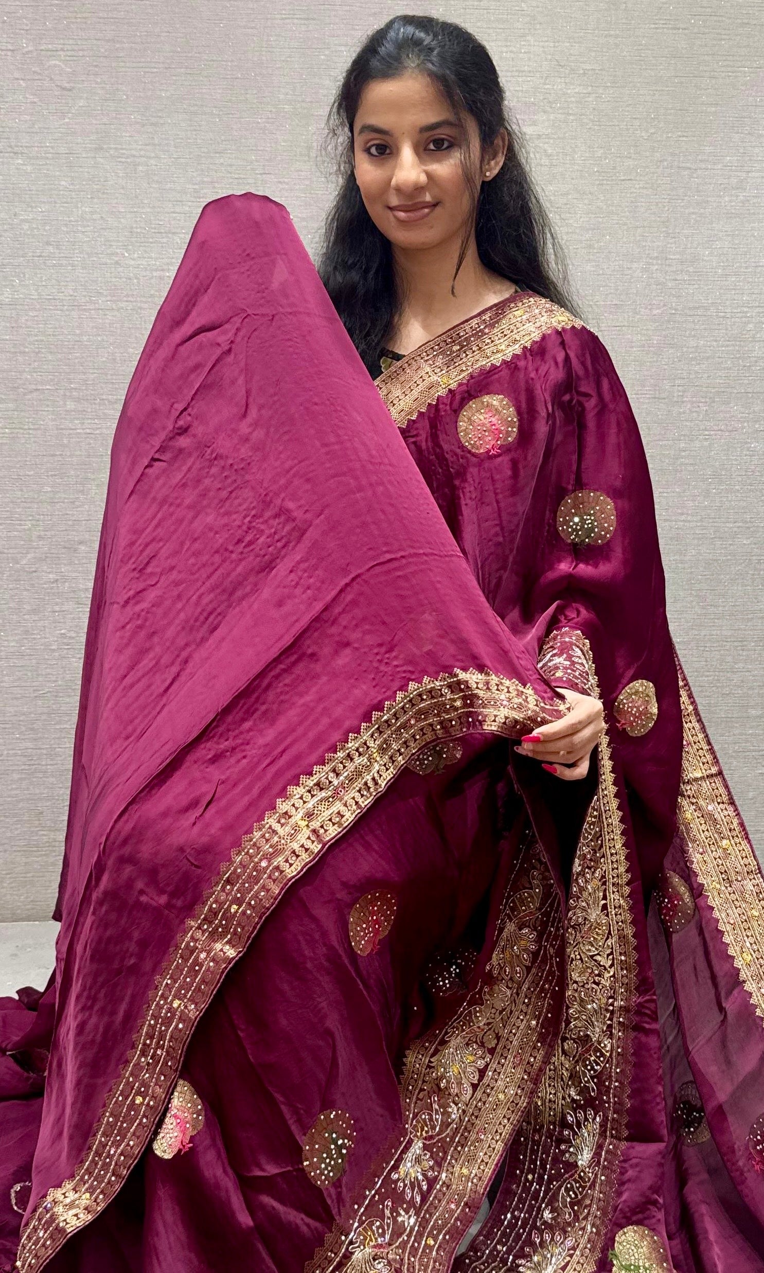 Wine saree