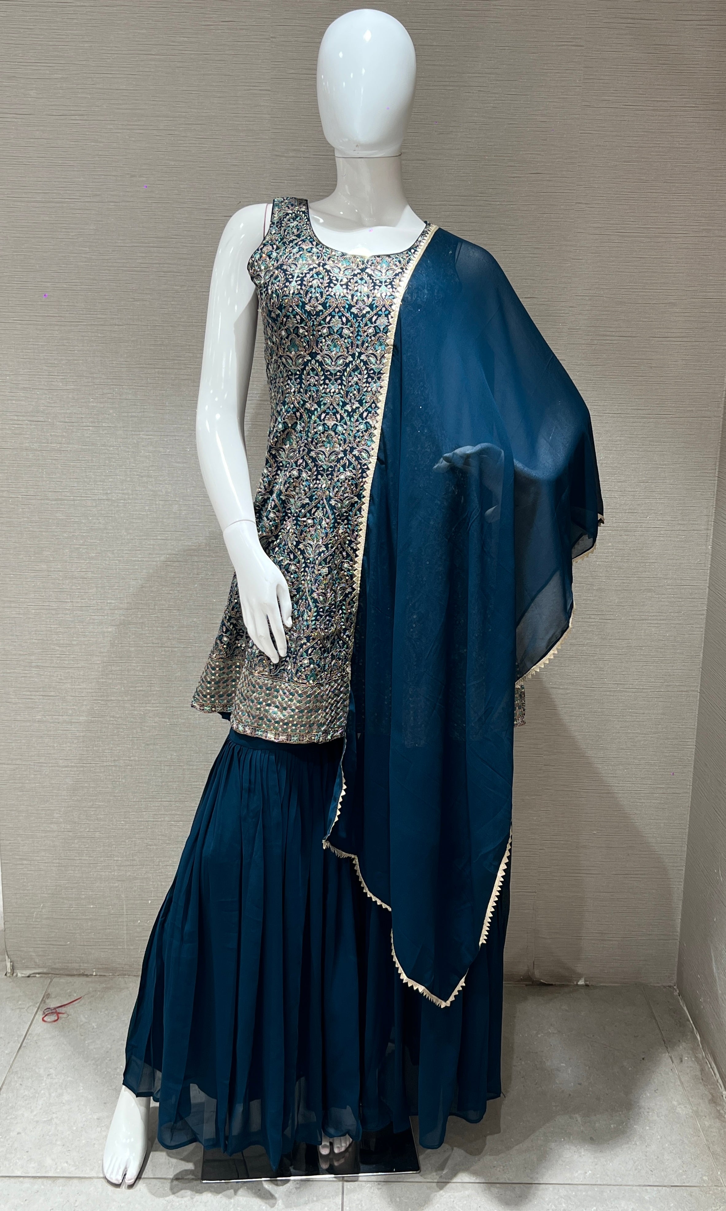 Bottle green Garara kurta set