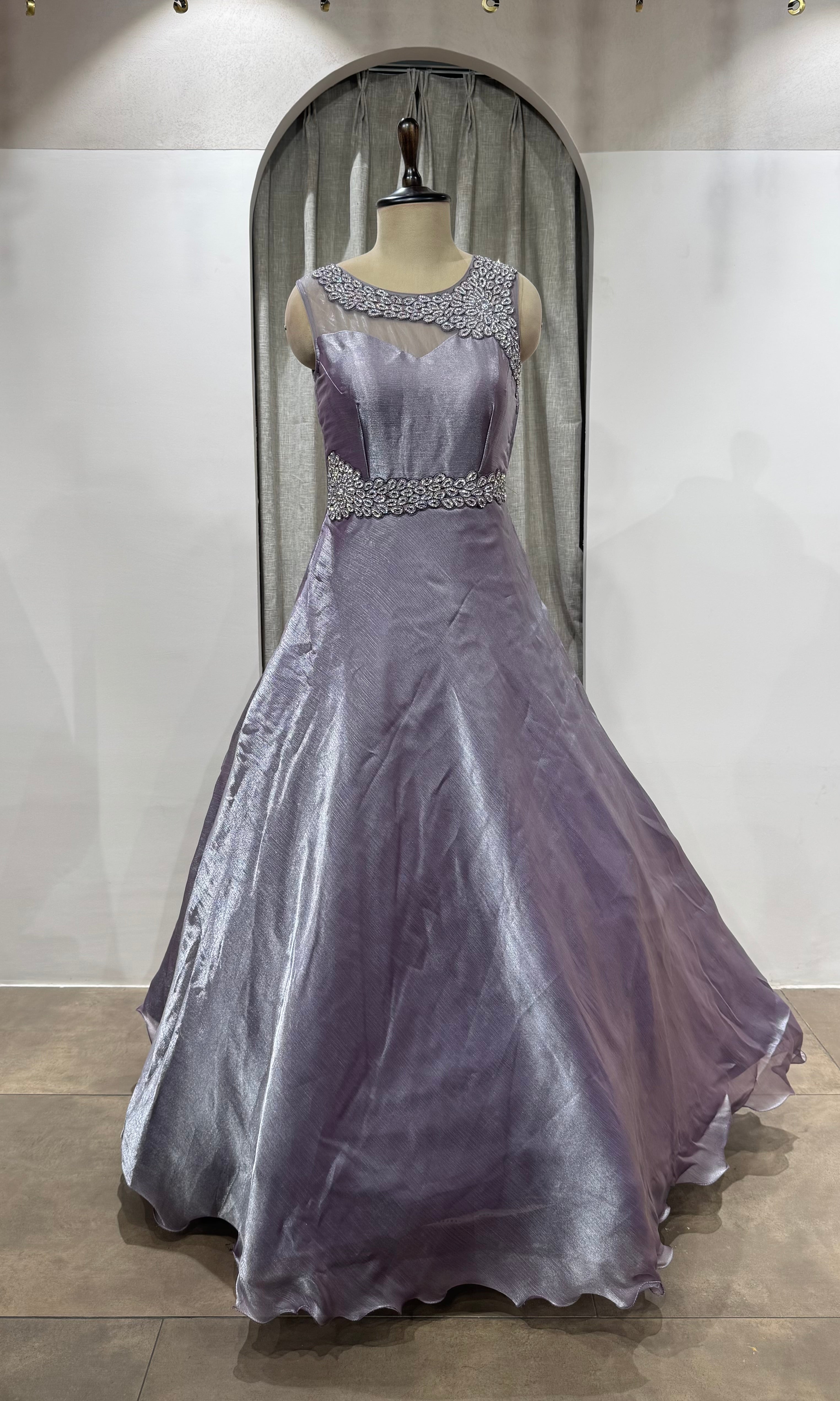 LIGHT PURPLE Shimmer Organza Gown