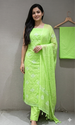 GREEN dress material
