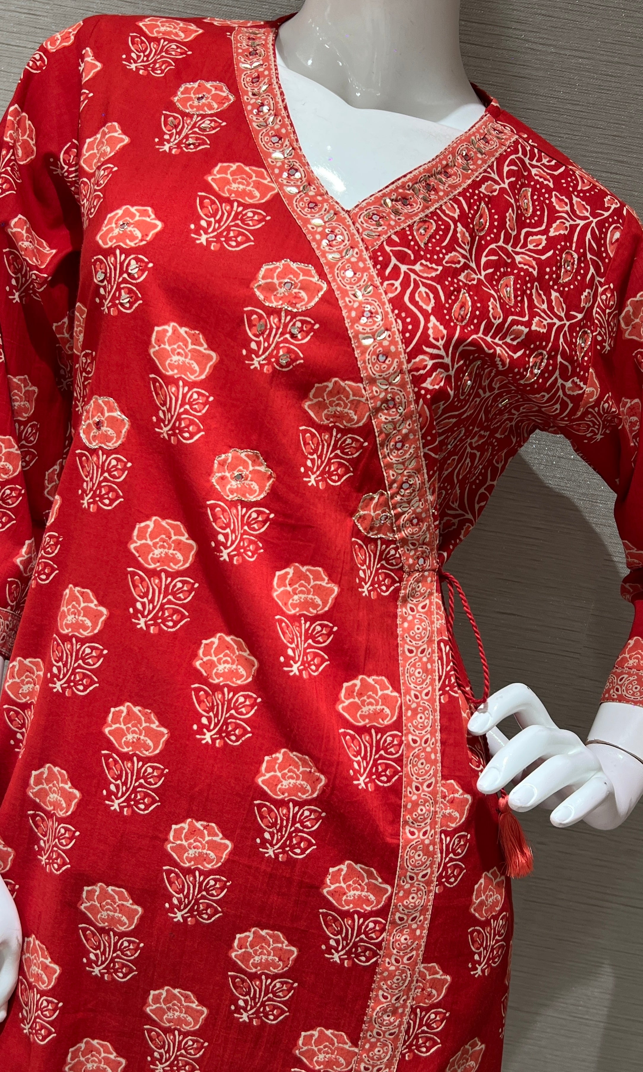 MAROON floral print kurta set