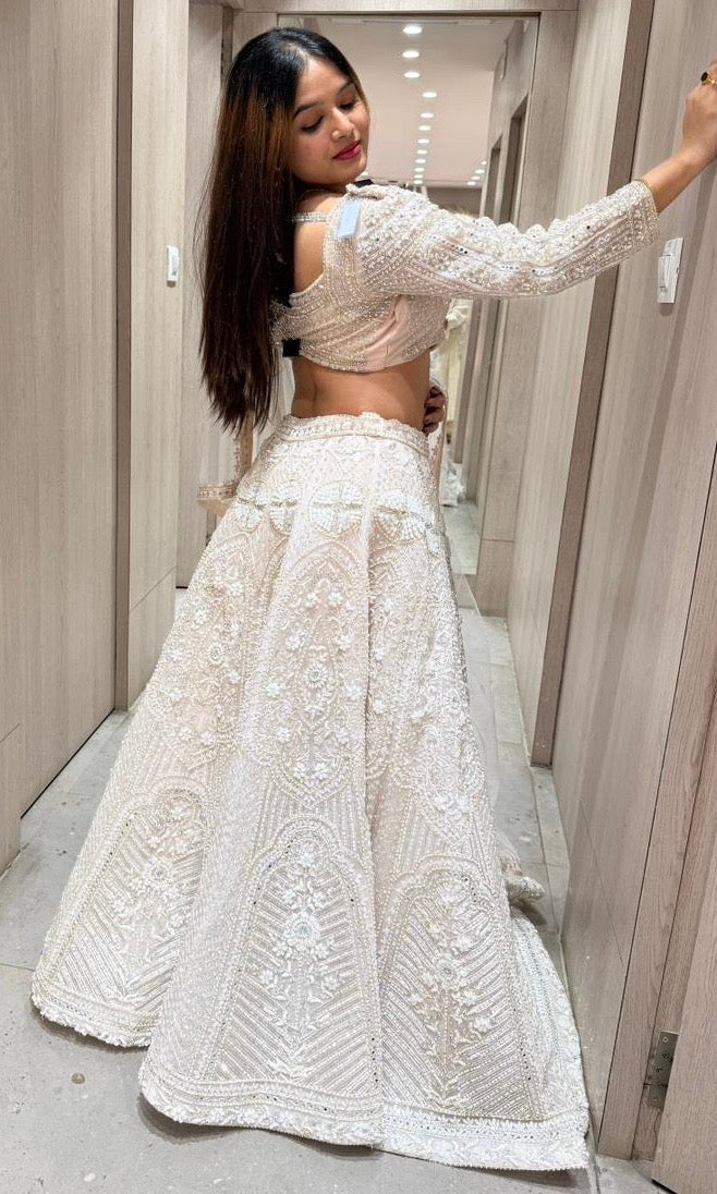Baby pink embroidered lehenga