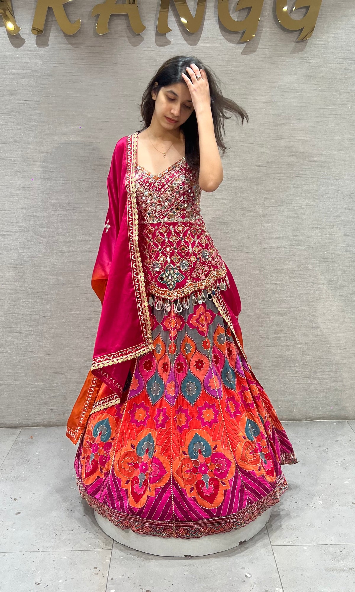 Rani Multi Color Patola Print Silk Lehenga Choli Set